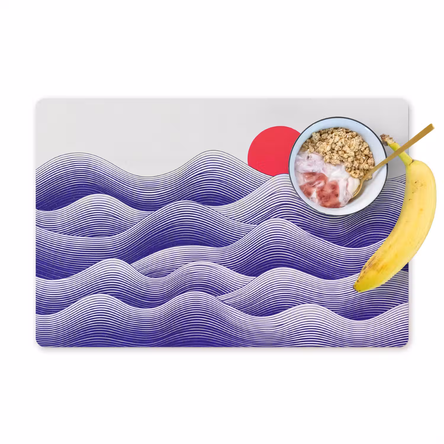 Golven - Zon - Natuur - Abstract - Rood Placemat vinyl groot -zzzproduct_Kitchenyeah-website