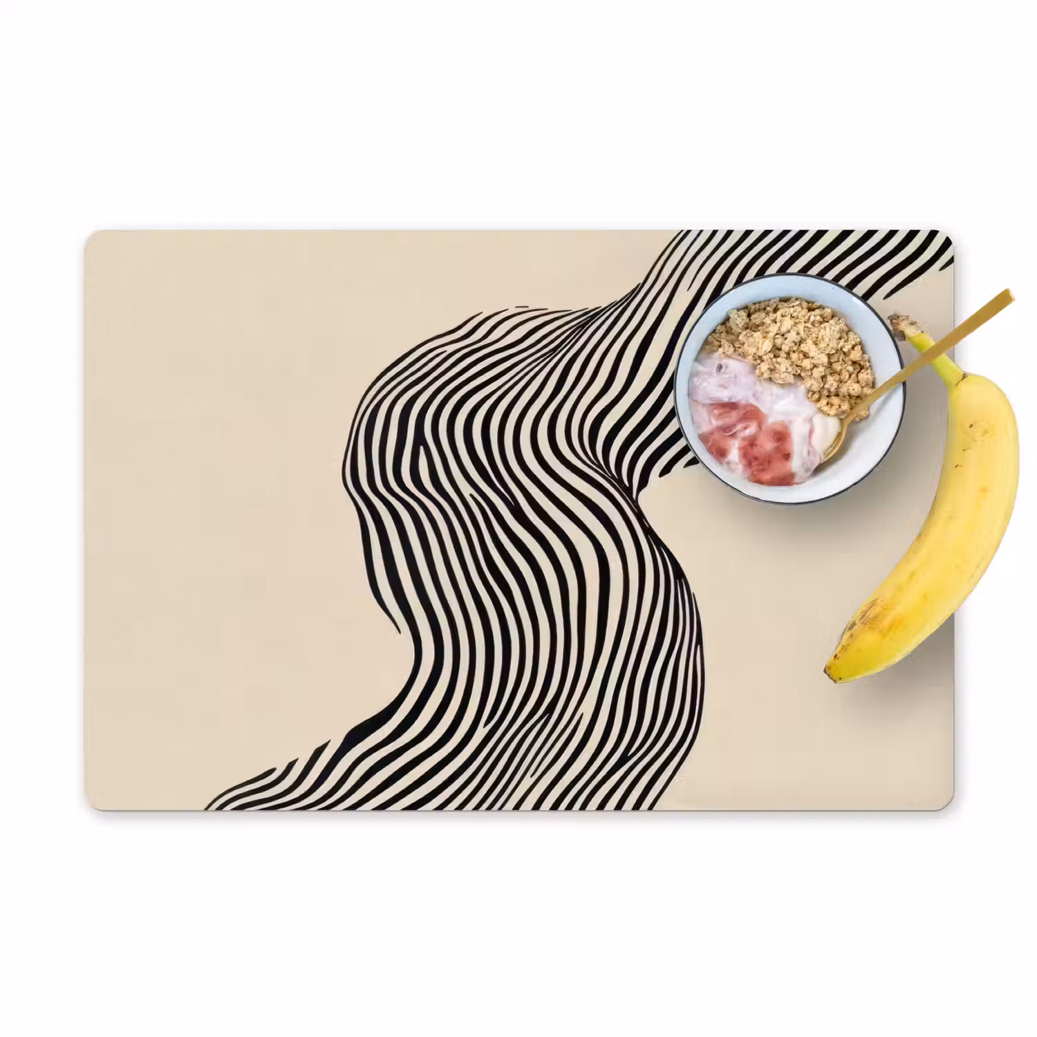 Golvend - Lijnen - Abstract - Silhouet Placemat vinyl groot -zzzproduct_Kitchenyeah-website