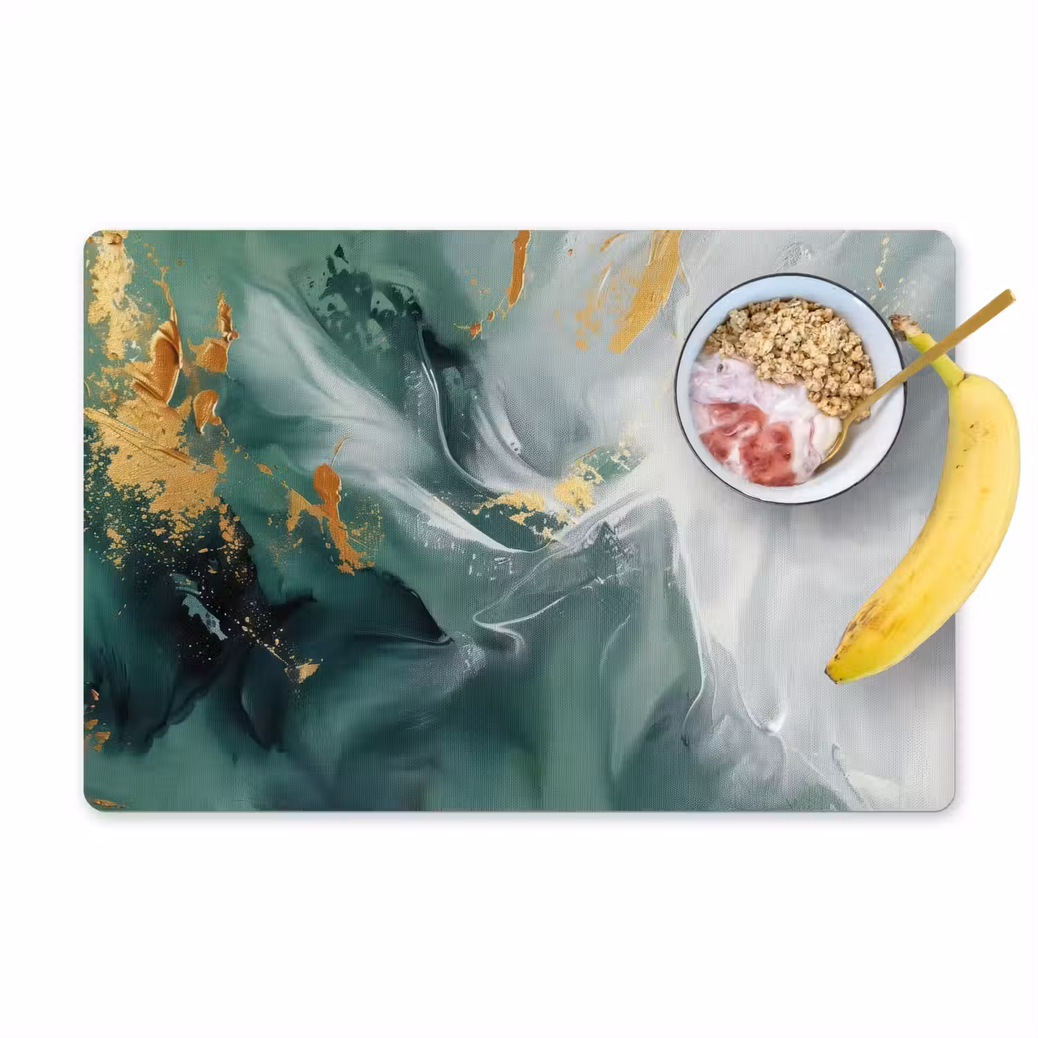 Groen - Modern - Marmer - Abstract Placemat vinyl groot -zzzproduct_Kitchenyeah-website