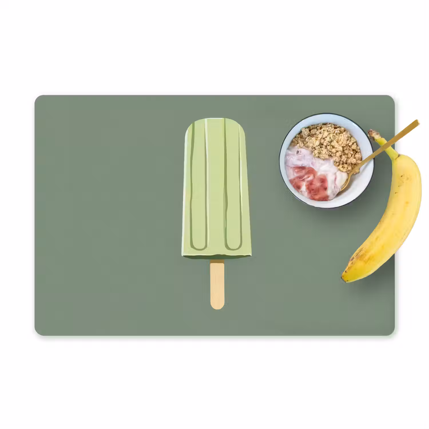Groen - Waterijsje - Stokje - Illustratie Placemat vinyl groot -zzzproduct_Kitchenyeah-website