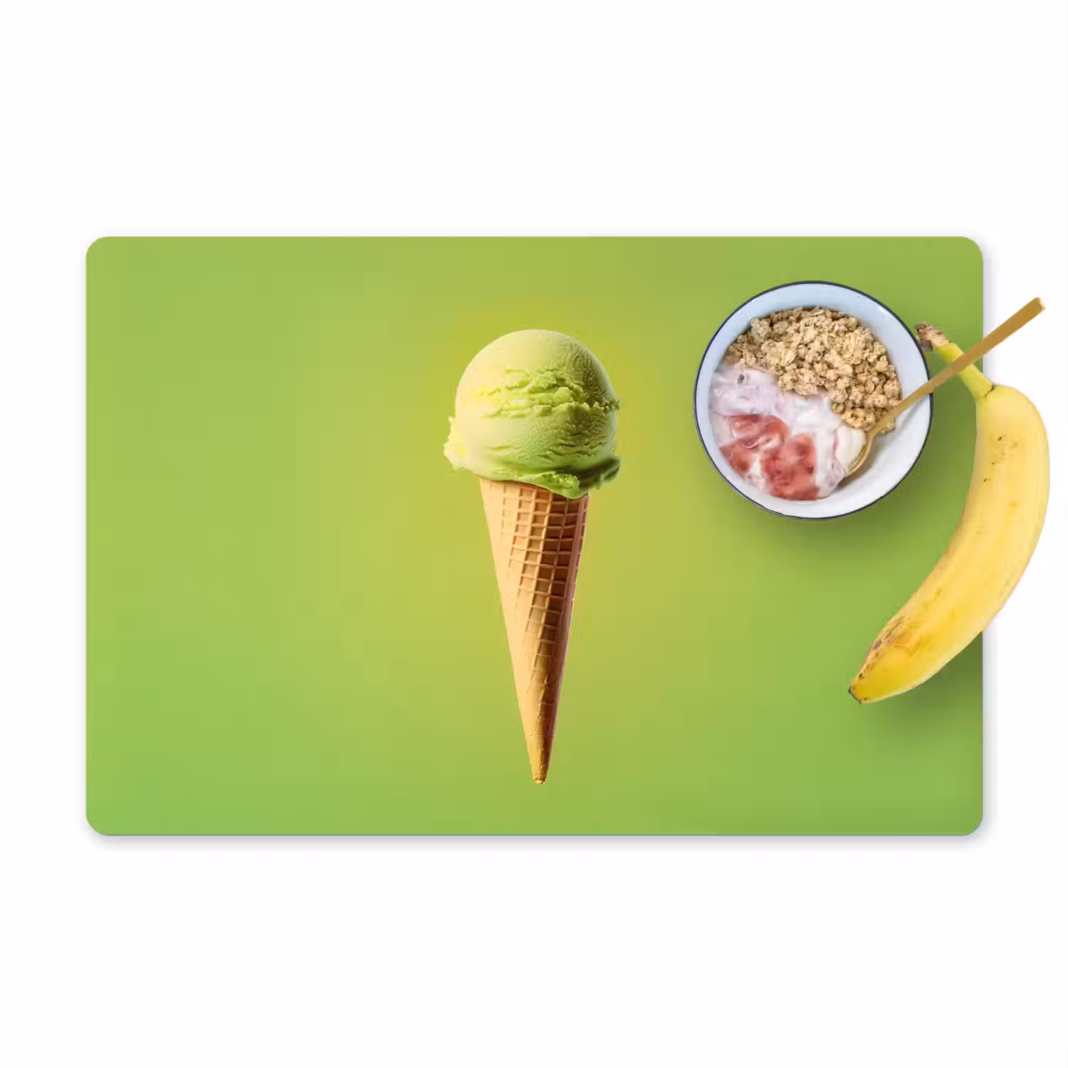 Hoorntje - Schepijs - Groen Placemat vinyl groot -zzzproduct_Kitchenyeah-website