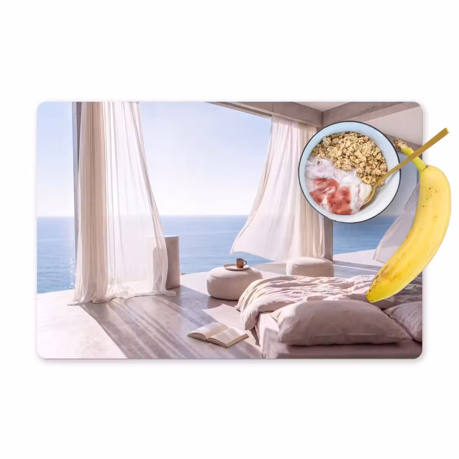 Interieur - Zeezicht - Modern - Rust - Beige Placemat vinyl groot -zzzproduct_Kitchenyeah-website