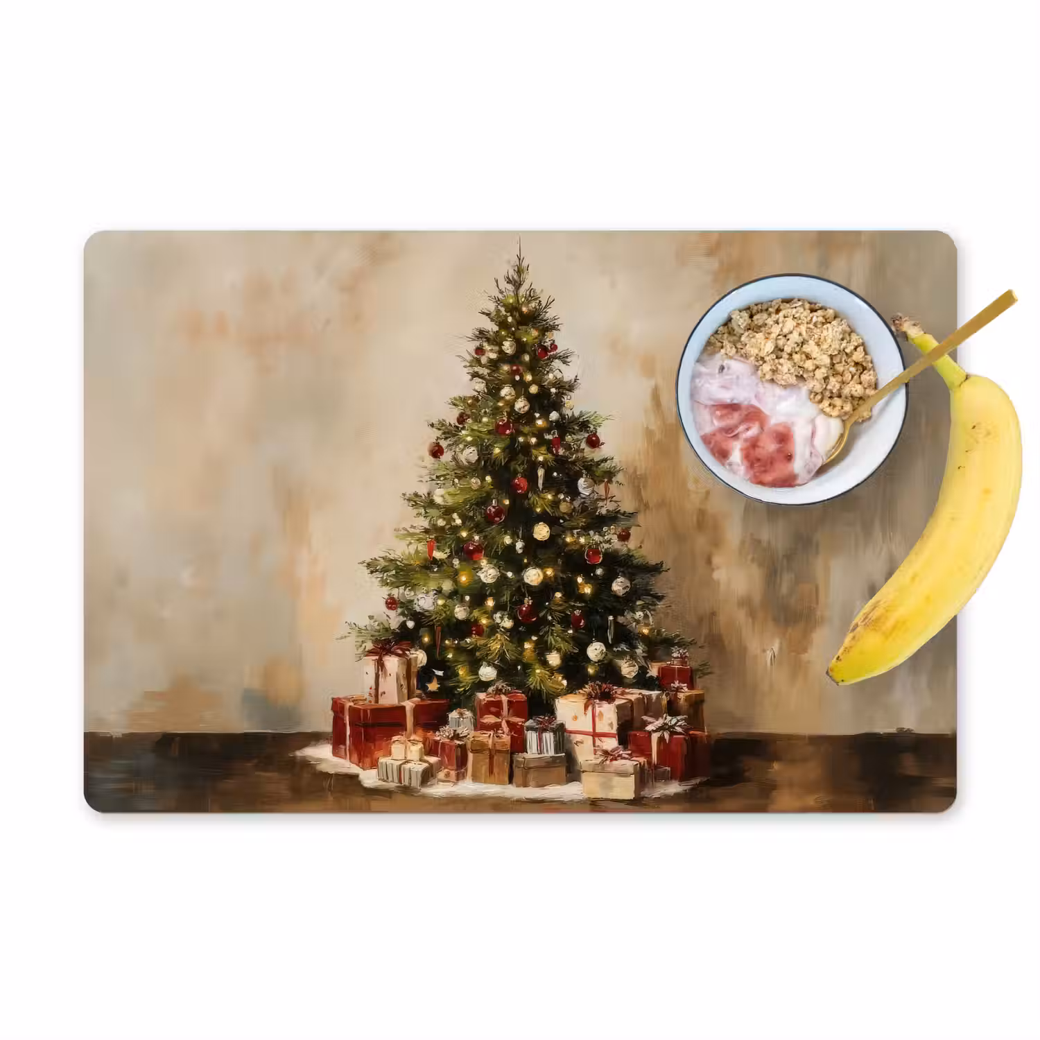 Kerstboom - Versierd - Kleurrijk Placemat vinyl groot -zzzproduct_Kitchenyeah-website