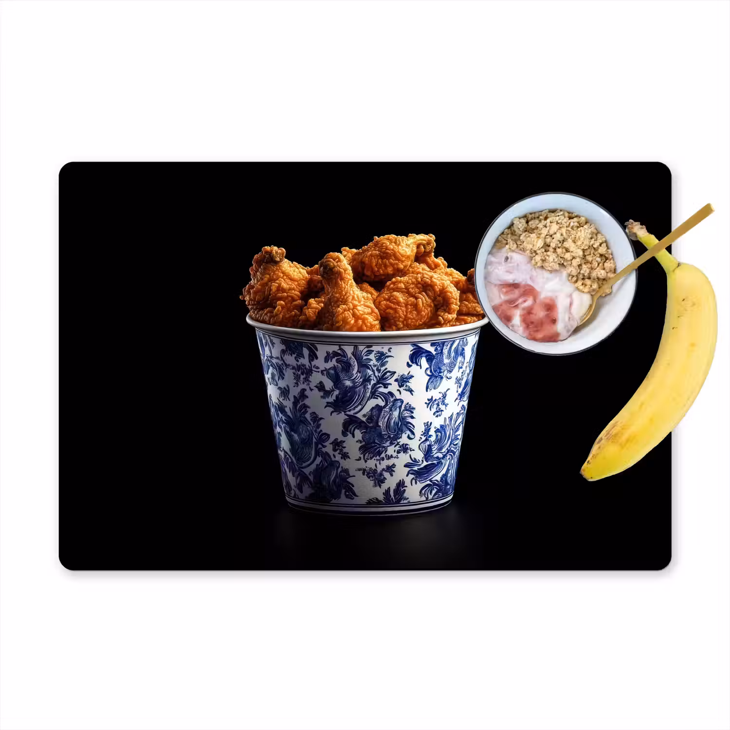 Kip - Bucket - Delfts blauw - Lekker Placemat vinyl groot -zzzproduct_Kitchenyeah-website