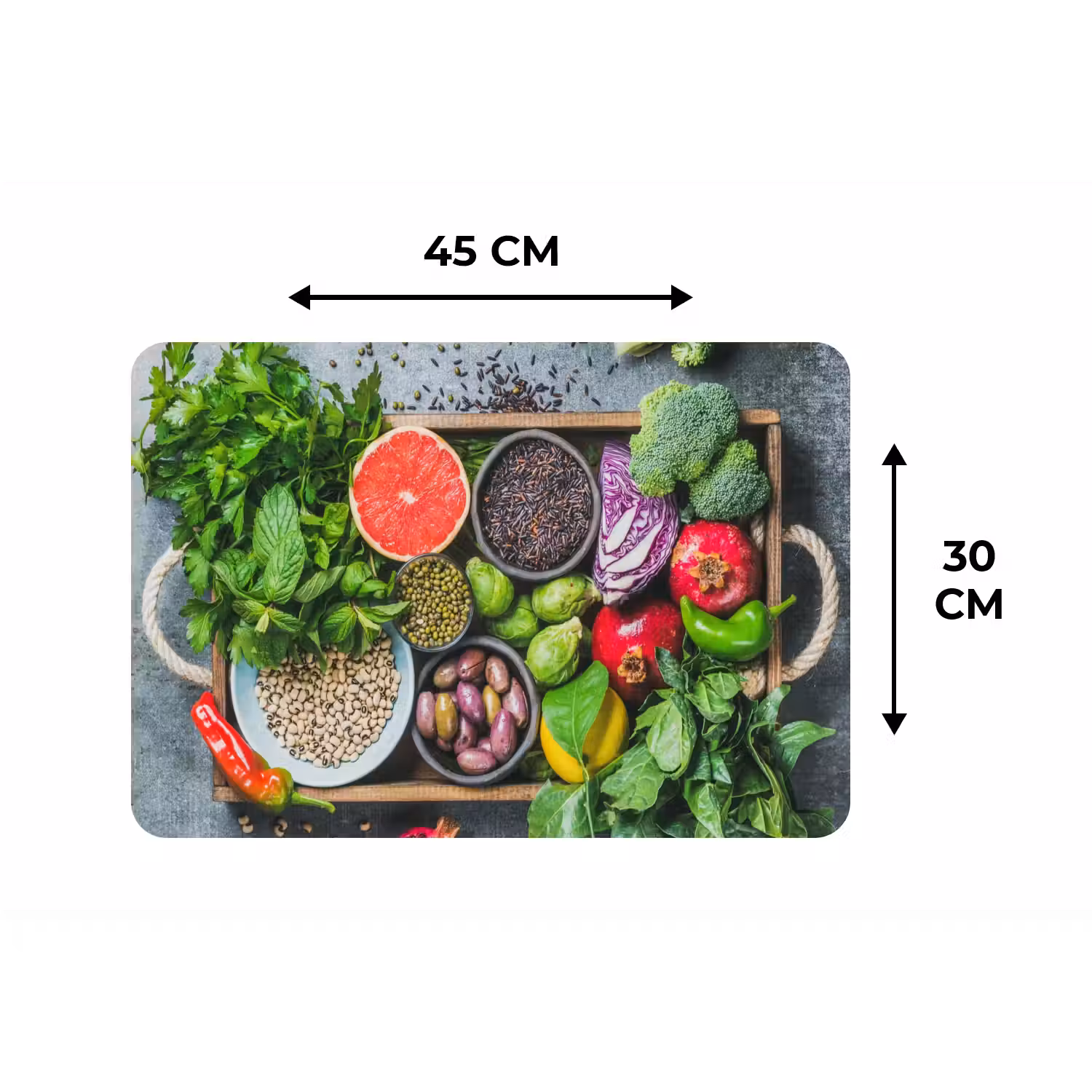 Kist - Fruit - Gezond Placemat vinyl groot -specs