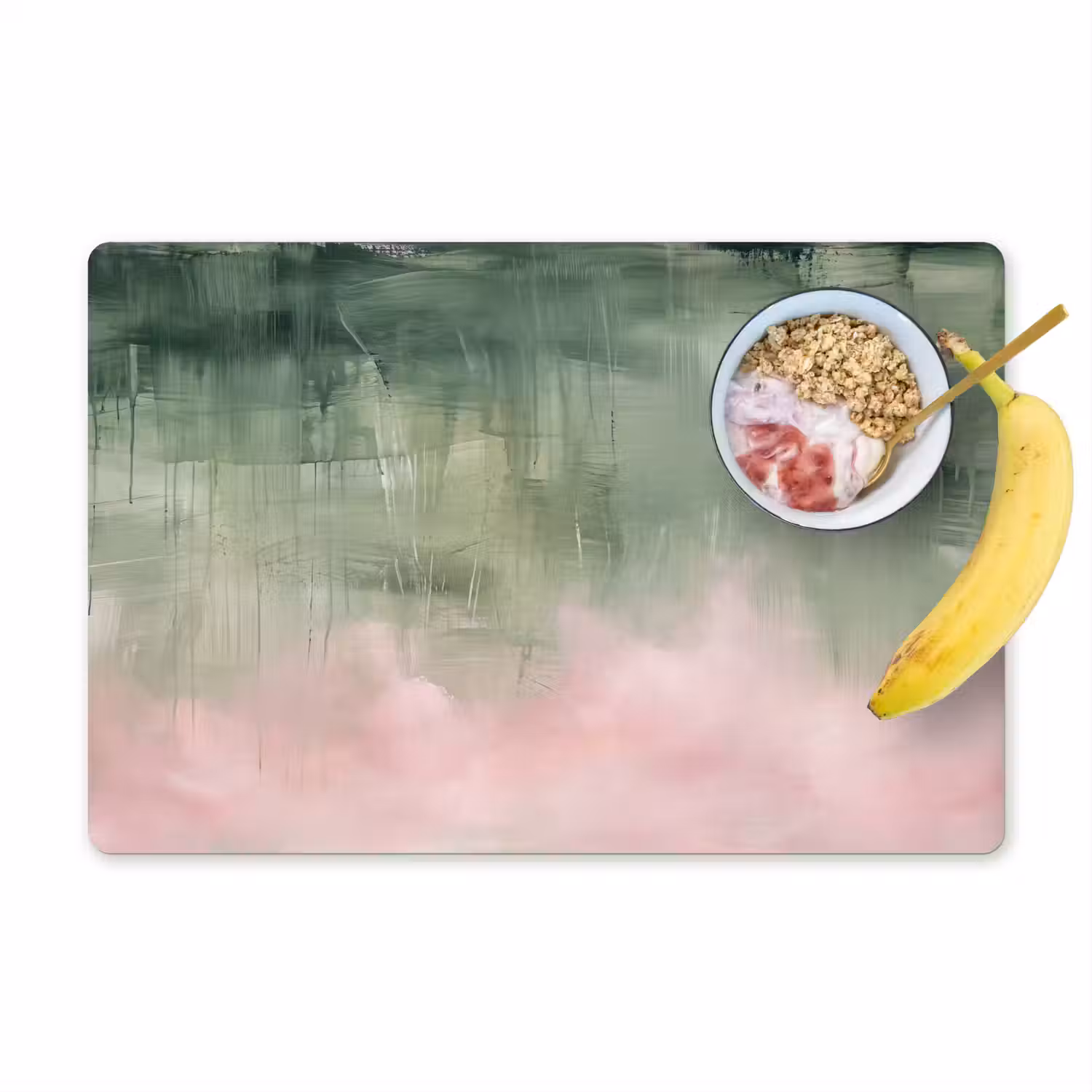 Kunst - Abstract - Modern - Groen - Roze Placemat vinyl groot -zzzproduct_Kitchenyeah-website
