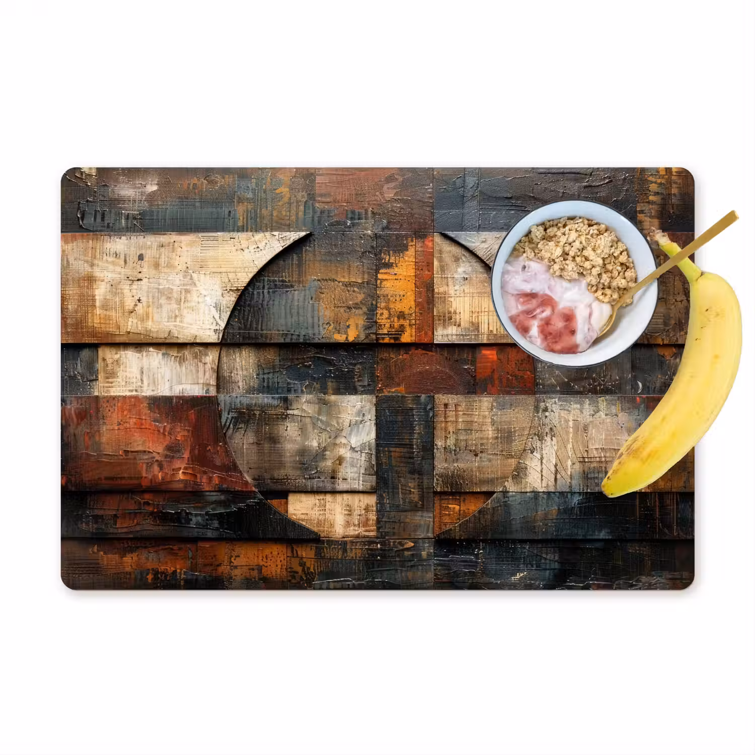 Kunst - Bruin - Abstract - Hout motief Placemat vinyl groot -zzzproduct_Kitchenyeah-website