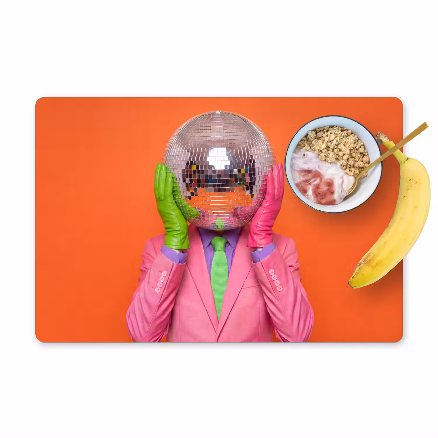 Kunst - Disco bal - Kleurrijk - Modern - Studio Placemat vinyl groot -zzzproduct_Kitchenyeah-website