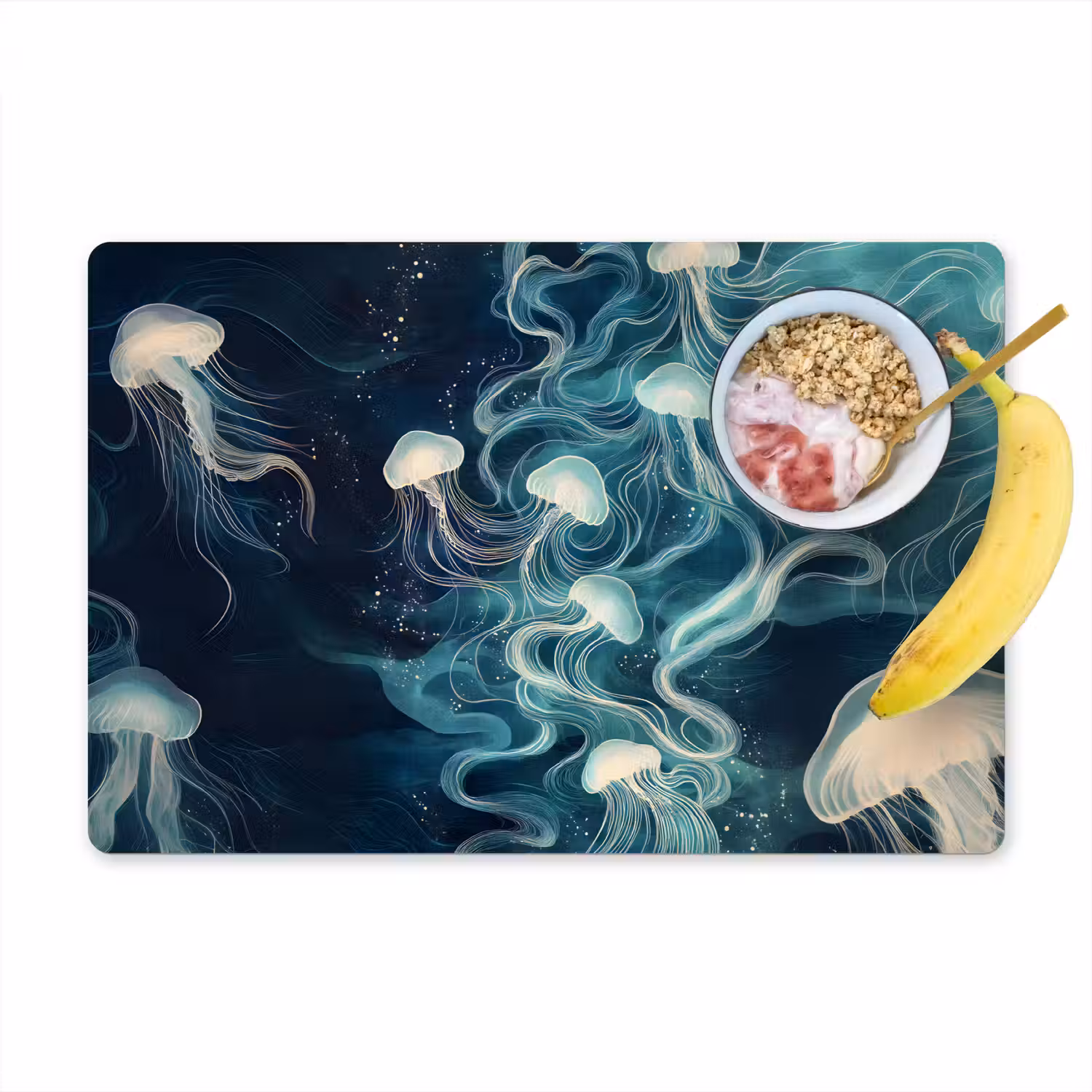 Kwallen - Zee - Wit - Golven Placemat vinyl groot -zzzproduct_Kitchenyeah-website