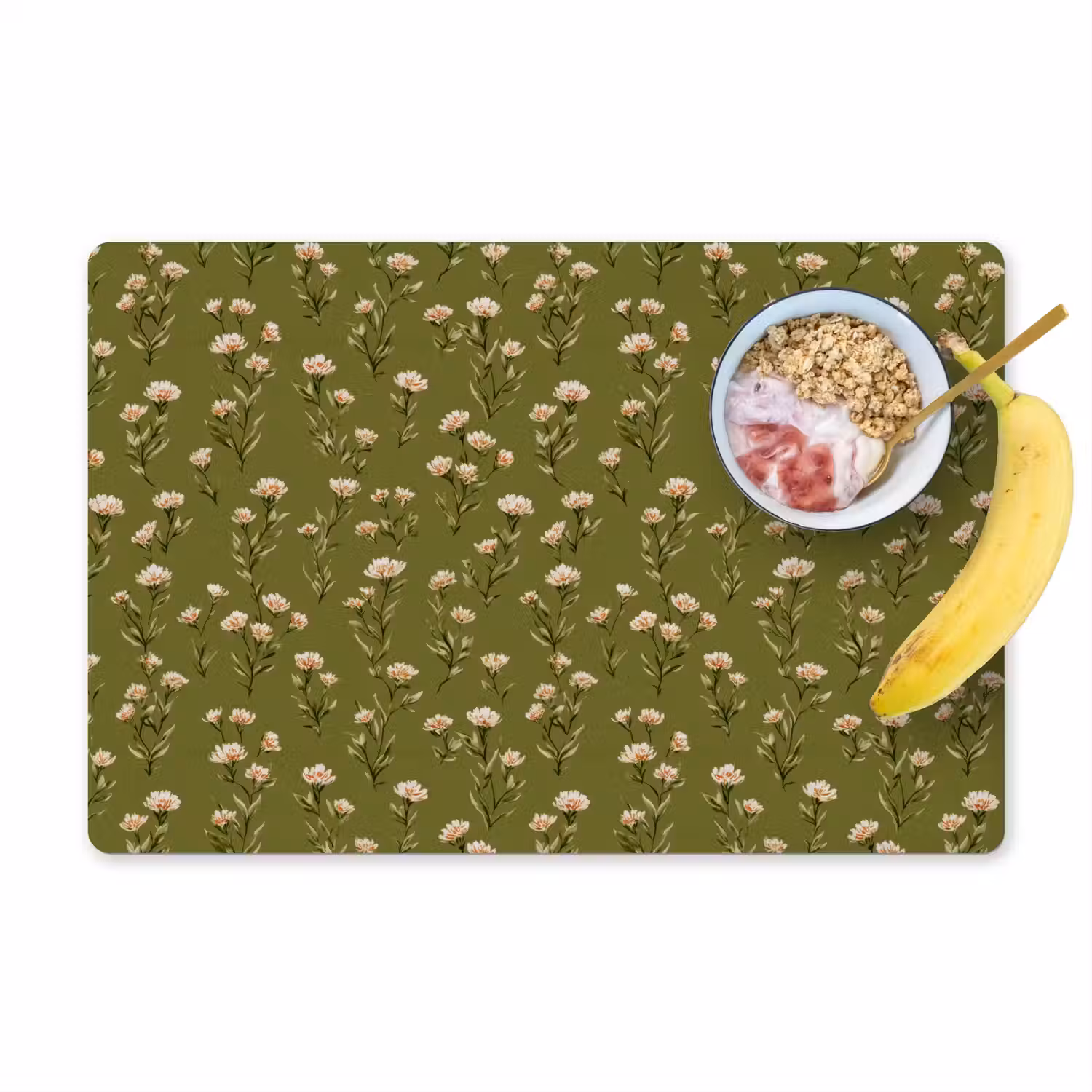 Landelijk - Bloemen - Groen Placemat vinyl groot 368 -zzzproduct_Kitchenyeah-website