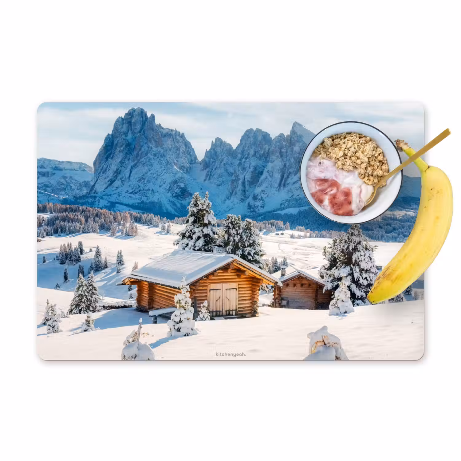 Landschap - Winter - Sneeuw Placemat vinyl groot -zzzproduct_Kitchenyeah-website
