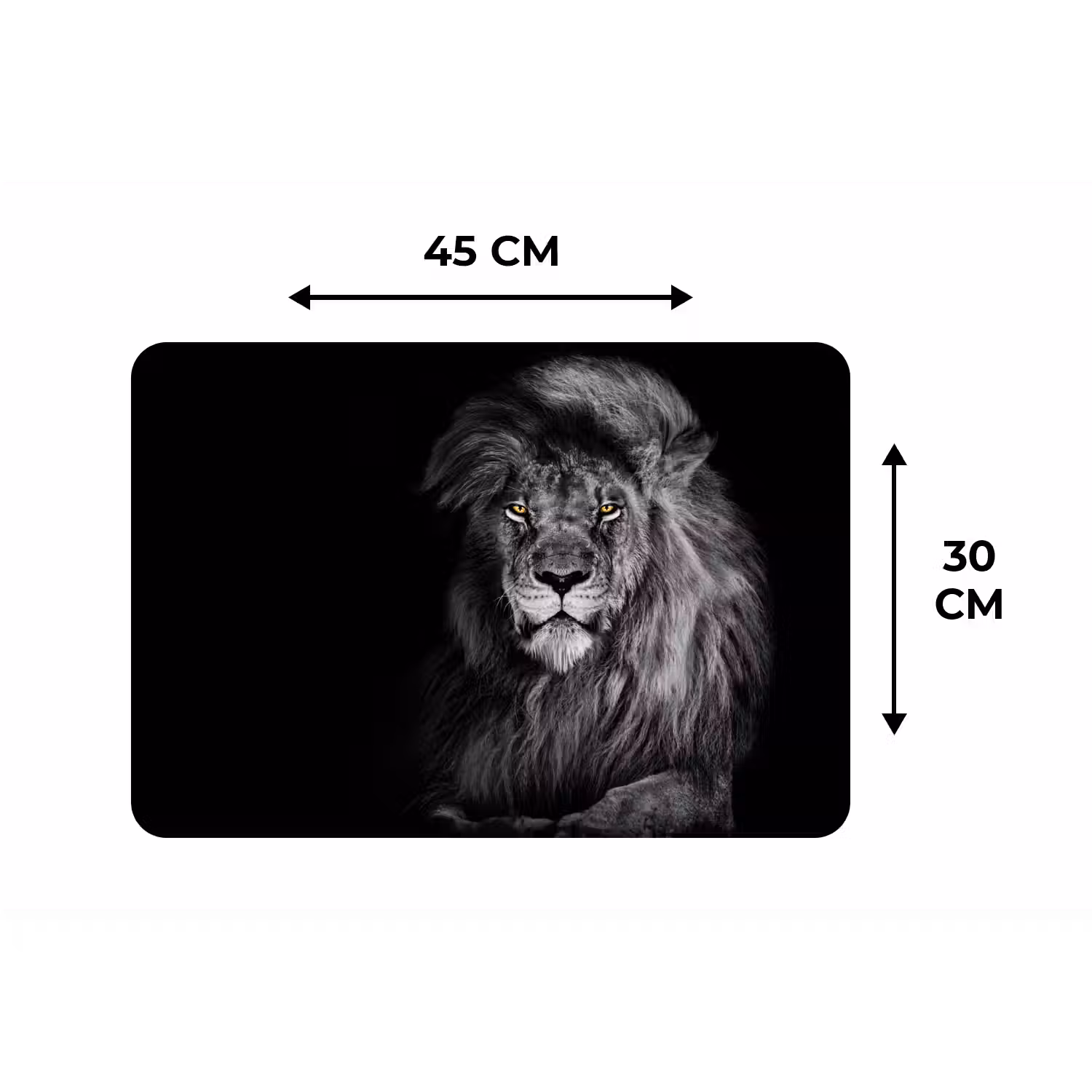 Leeuw - Ogen - Oranje - Zwart wit - Dieren - Portret Placemat vinyl groot -specs