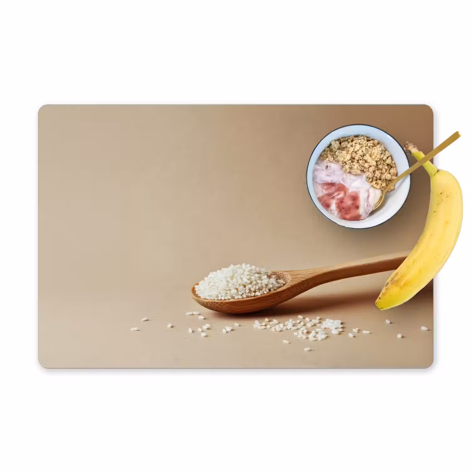 Lepel - Rijst - Hout - Beige Placemat vinyl groot -zzzproduct_Kitchenyeah-website