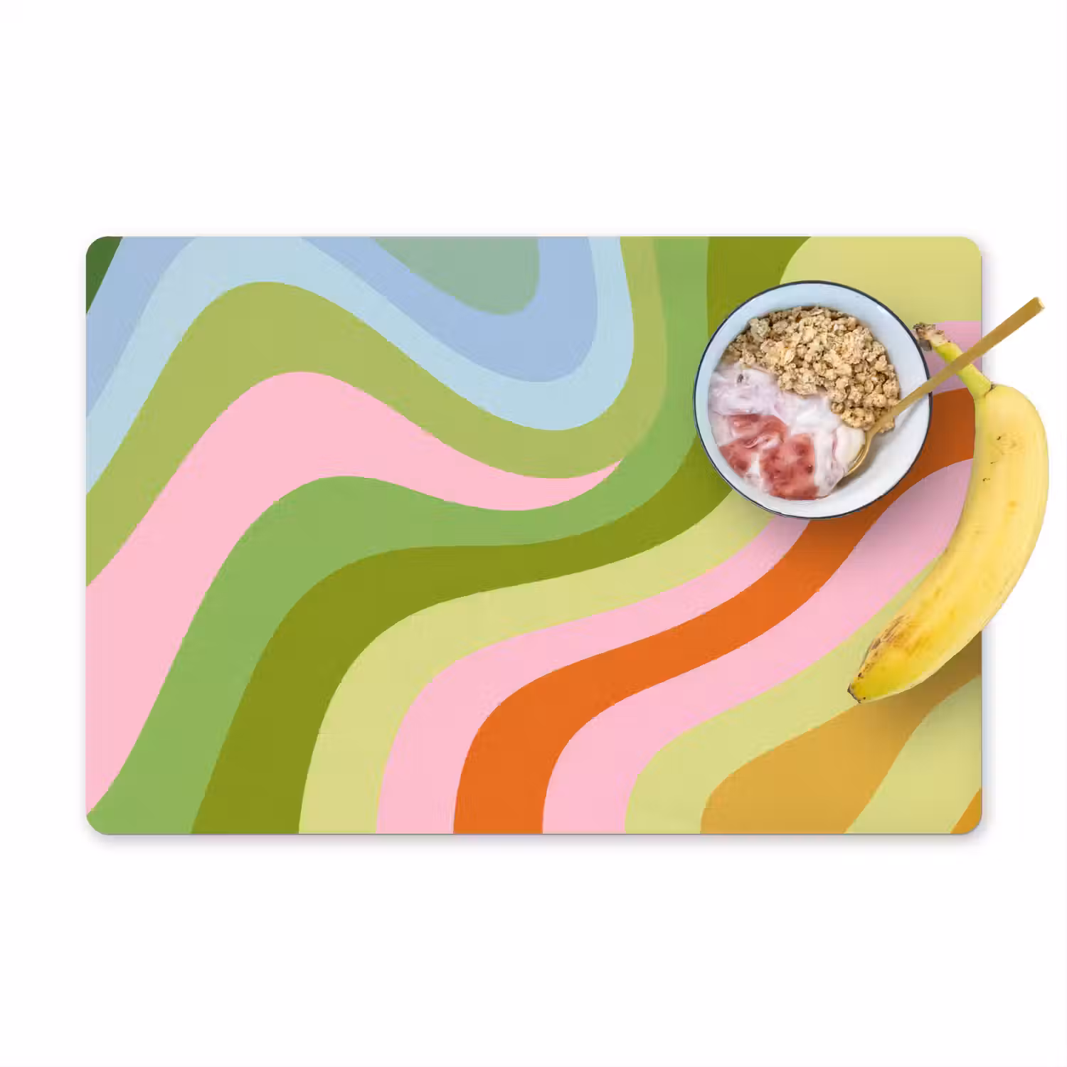 Lijnen - Pasteltinten - Golvend Placemat vinyl groot -zzzproduct_Kitchenyeah-website