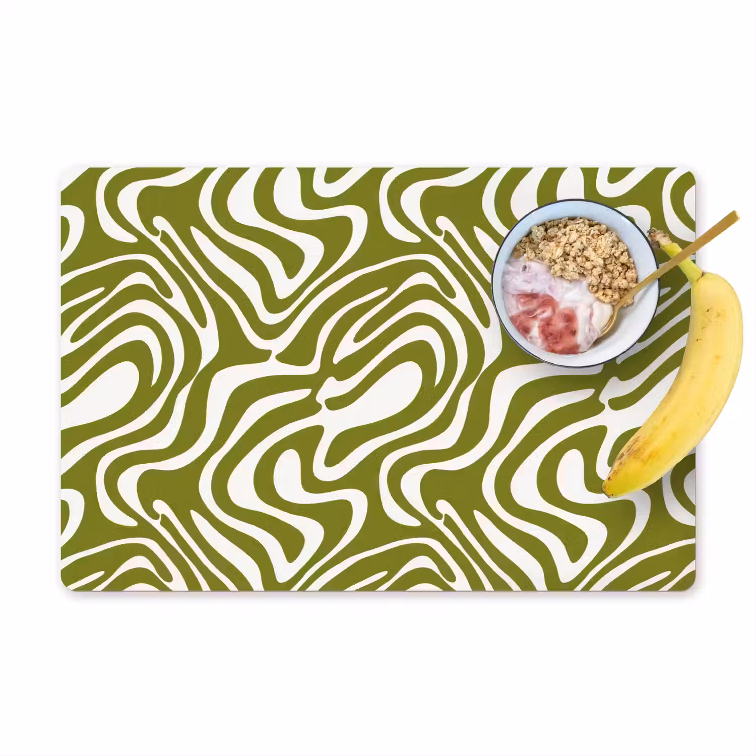 Lijnpatroon - Groen - Organisch Placemat vinyl groot 368 -zzzproduct_Kitchenyeah-website