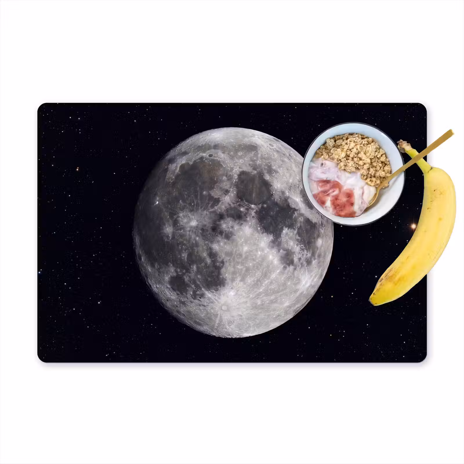 Placemat - 6 stuks - Maan - Sterren - Ruimte - Maan - Sterren - Ruimte Placemat vinyl groot
