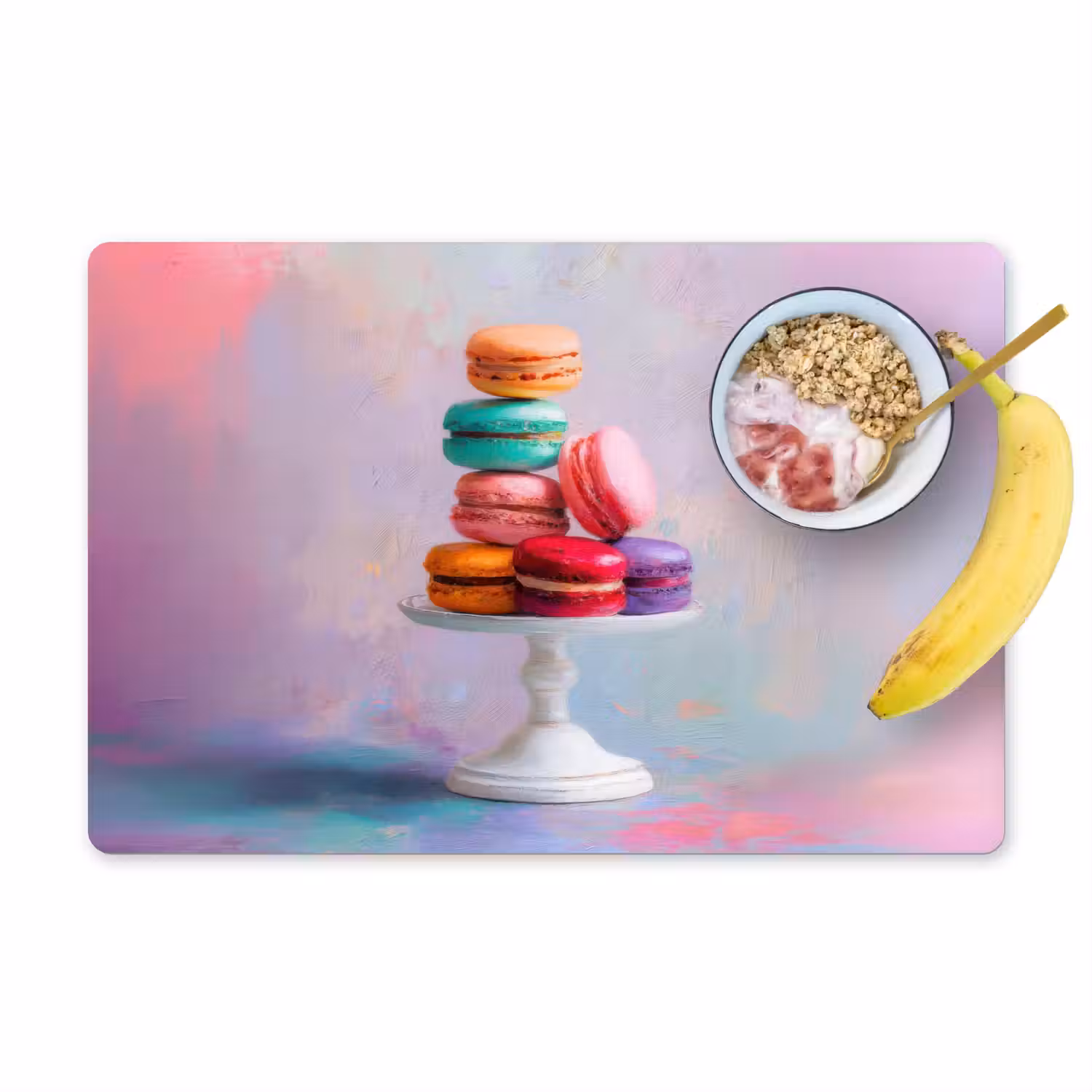 Macarons - Schaal - Pastel - Kleurrijk Placemat vinyl groot -zzzproduct_Kitchenyeah-website