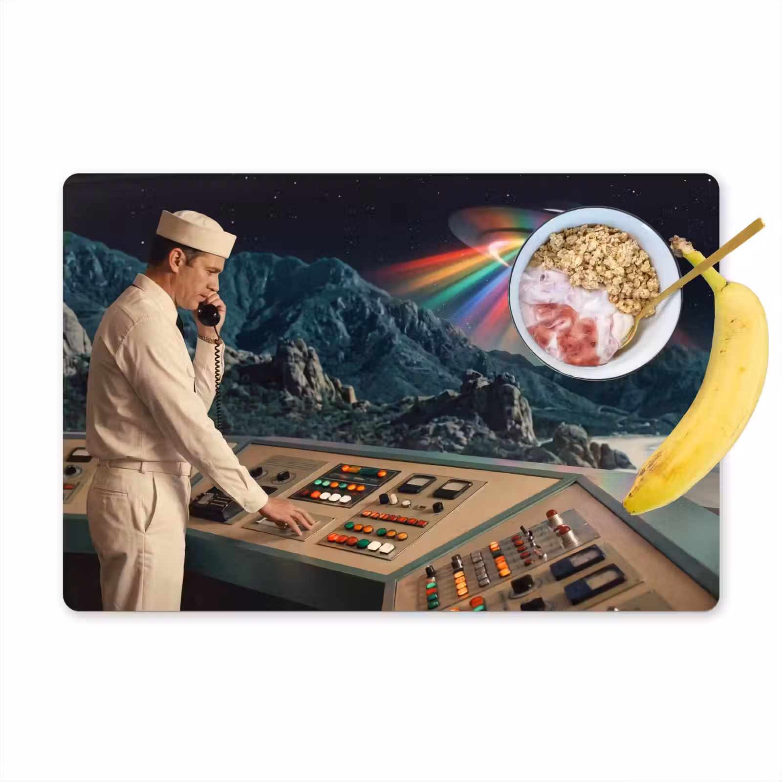 Placemat - 6 stuks - Man - Controlekamer - Strand - Man - Controlekamer - Strand Placemat vinyl groot