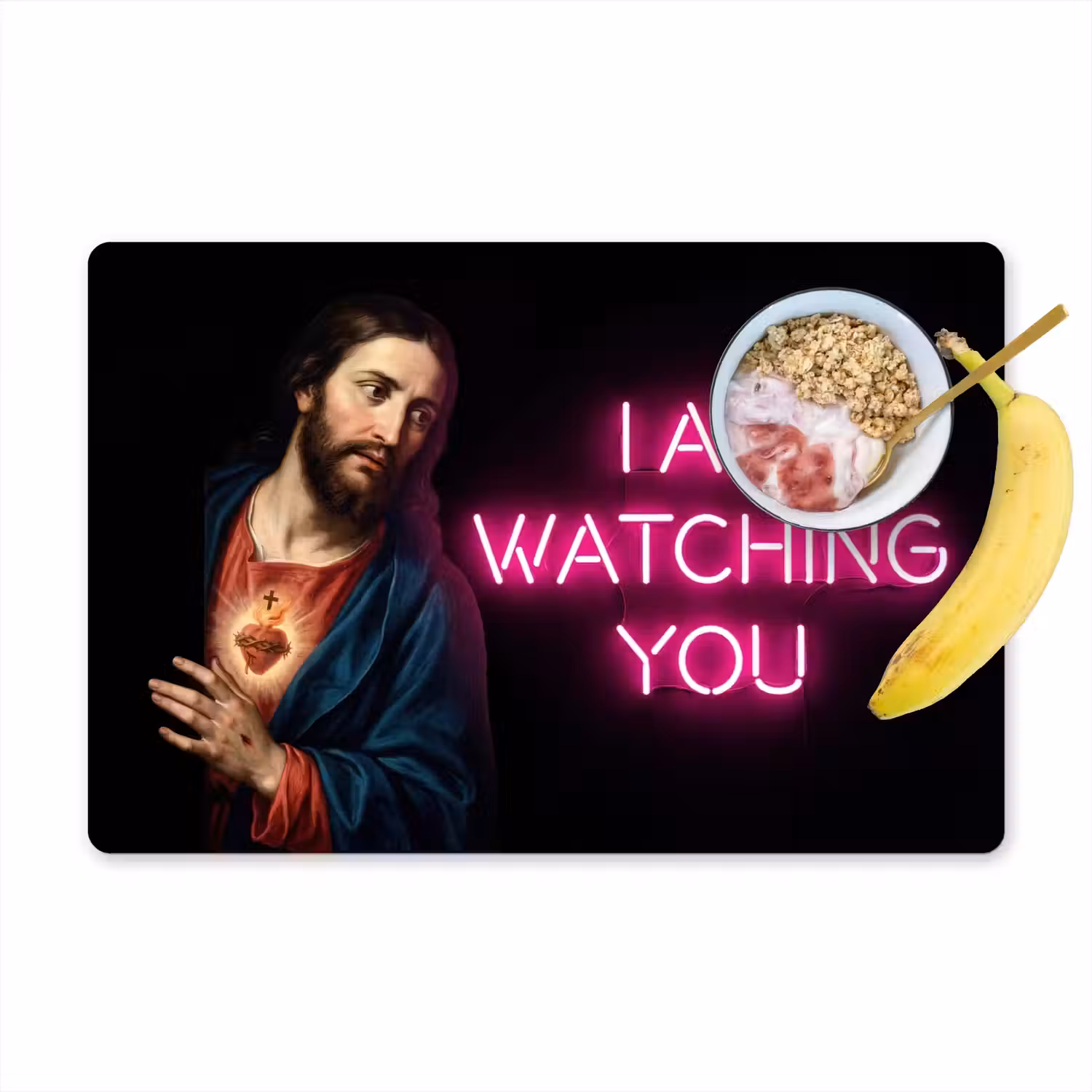 Man - Tekst - Neon Placemat vinyl groot -zzzproduct_Kitchenyeah-website