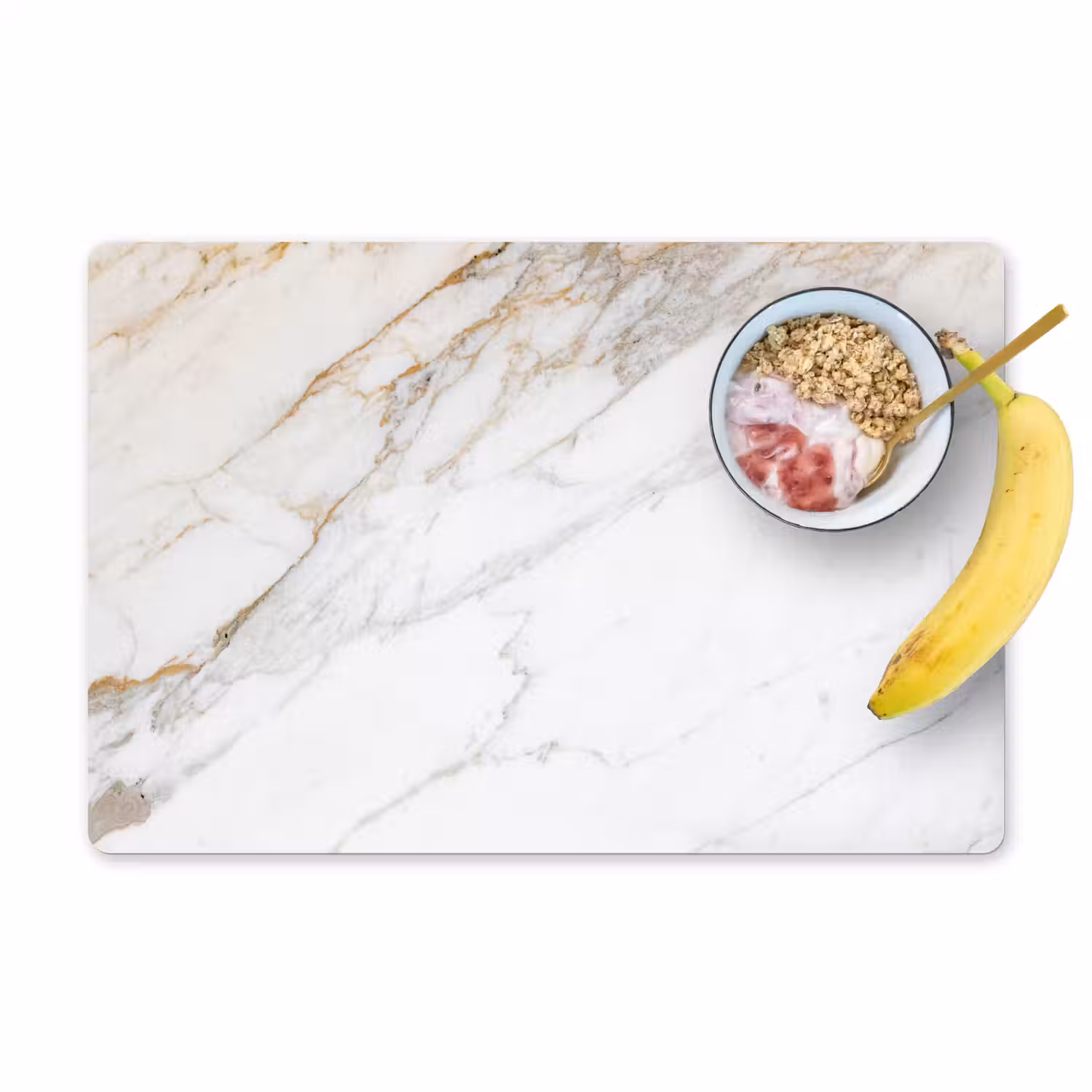 Marmer - Steen - Wit - Goud - Marmerlook - Steen - Luxe Placemat vinyl groot -zzzproduct_Kitchenyeah-website