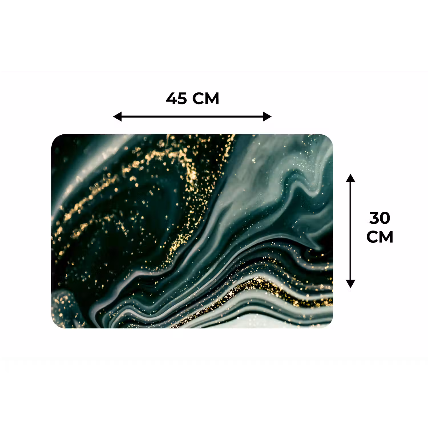Marmerlook - Goud - Groen - Glitter - Design - Marmer Placemat vinyl groot -specs