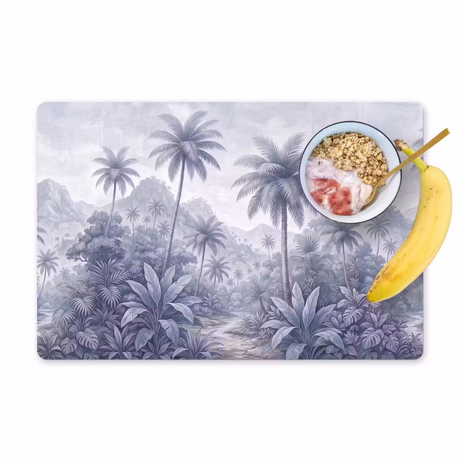 Natuur - Boom - Tropisch - Landschap - Blauw Placemat vinyl groot -zzzproduct_Kitchenyeah-website