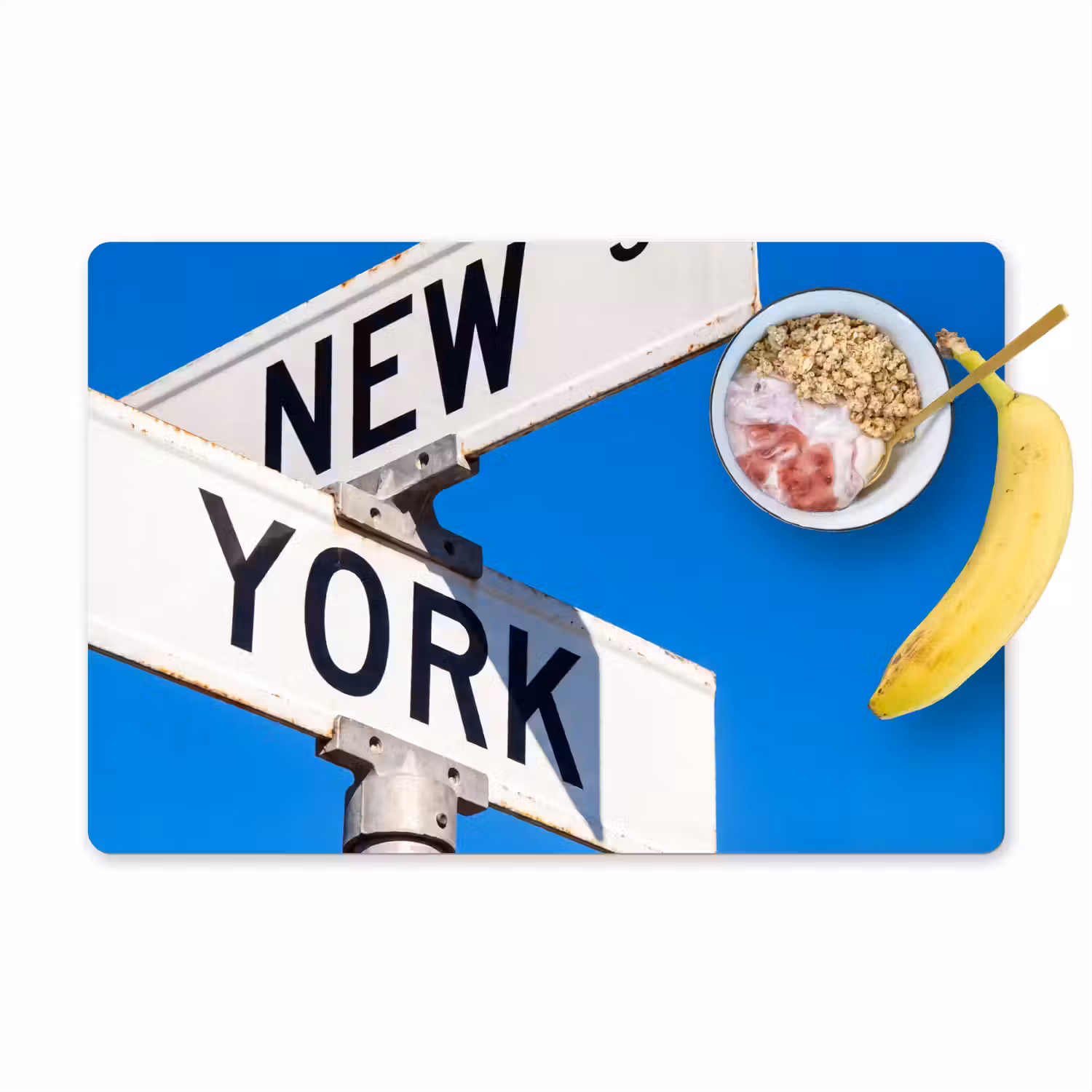 New York - Straatbord - Stad - Urban - Blauw Placemat vinyl groot -zzzproduct_Kitchenyeah-website