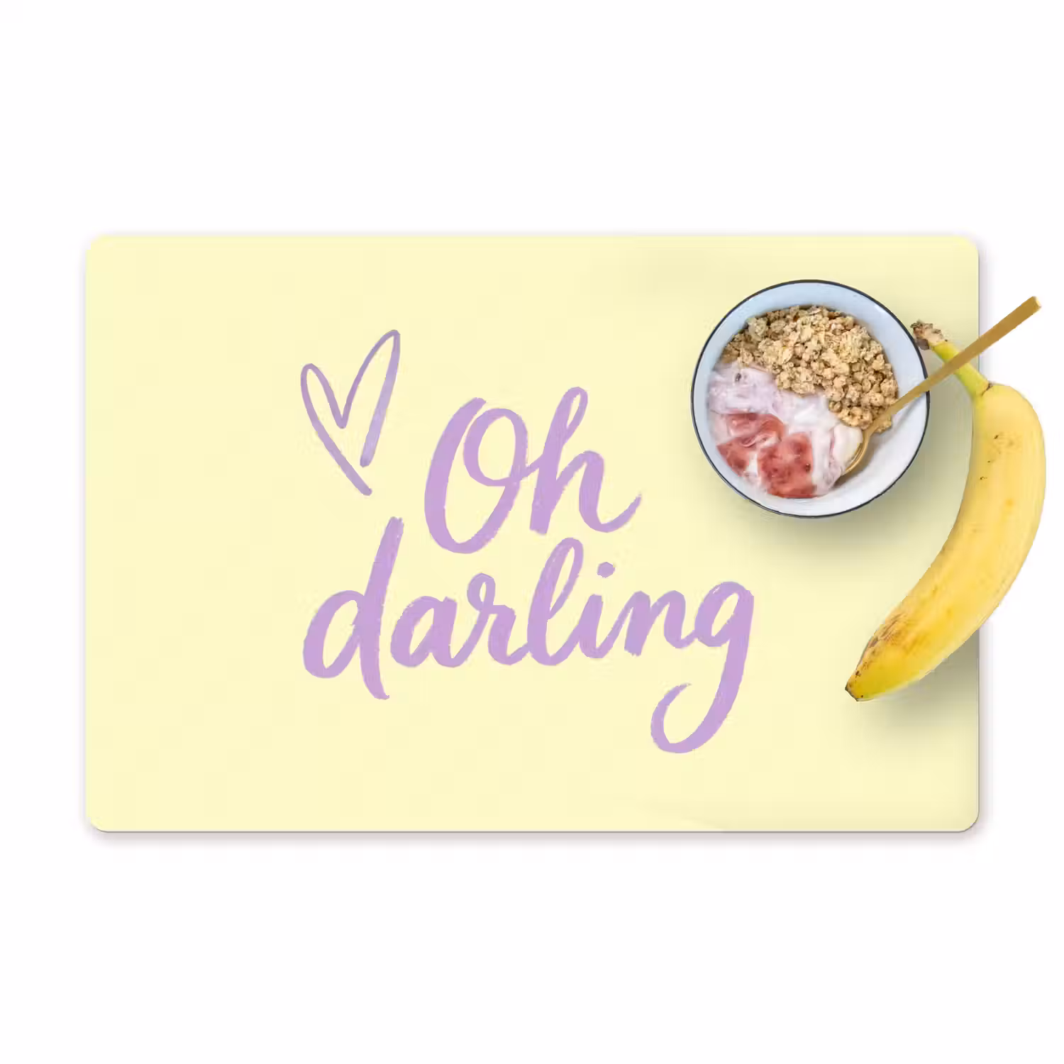 Oh darling - Geel - Hart Placemat vinyl groot -zzzproduct_Kitchenyeah-website