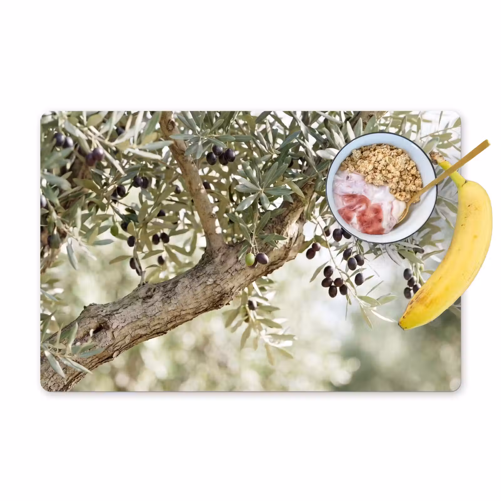 Placemat - 6 stuks - Olijfboom - tak - groen - Olijfboom - tak - groen Placemat vinyl groot