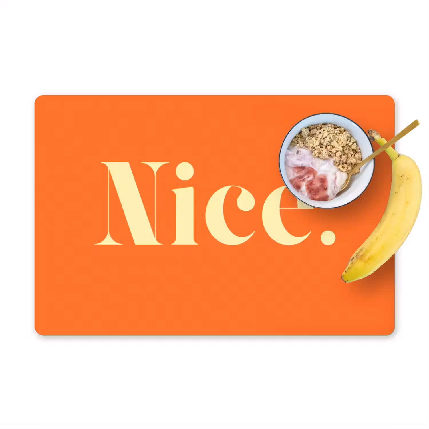 Oranje - Gebroken wit - Nice Placemat vinyl groot -zzzproduct_Kitchenyeah-website