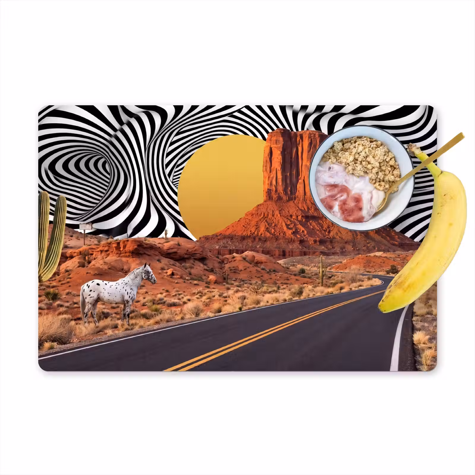 Placemat - 6 stuks - Paard - Woestijn - Natuur - Paard - Woestijn - Natuur Placemat vinyl groot