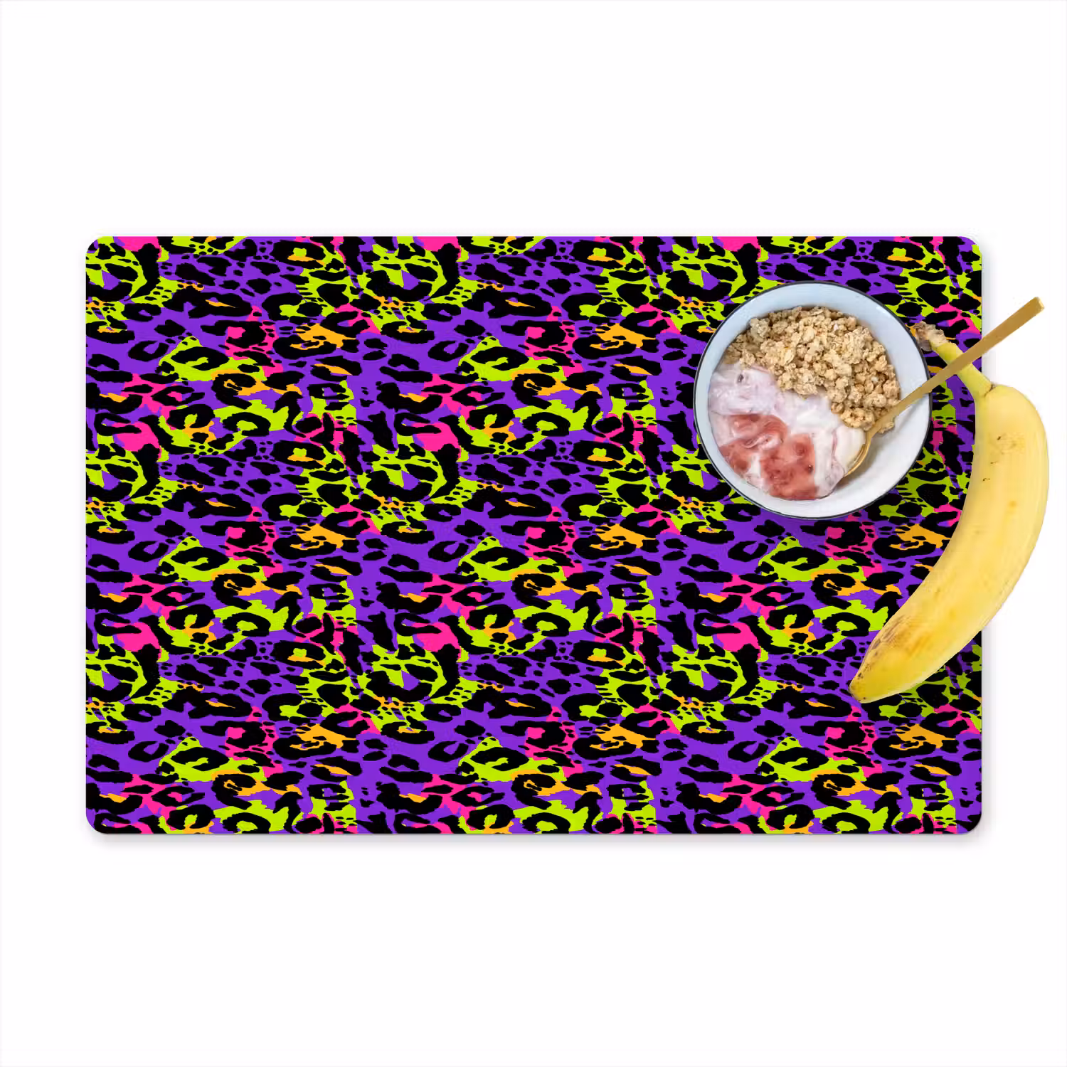 Paars - Neon - Dieren - Panter Placemat vinyl groot 368 -zzzproduct_Kitchenyeah-website