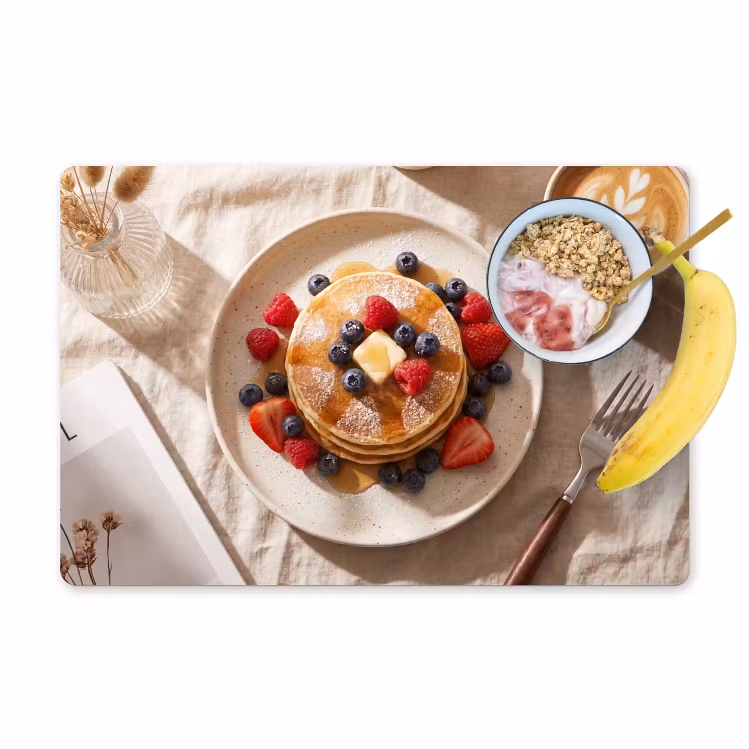 Pannenkoeken - Bessen - Ontbijt - Modern - Beige Placemat vinyl groot -zzzproduct_Kitchenyeah-website