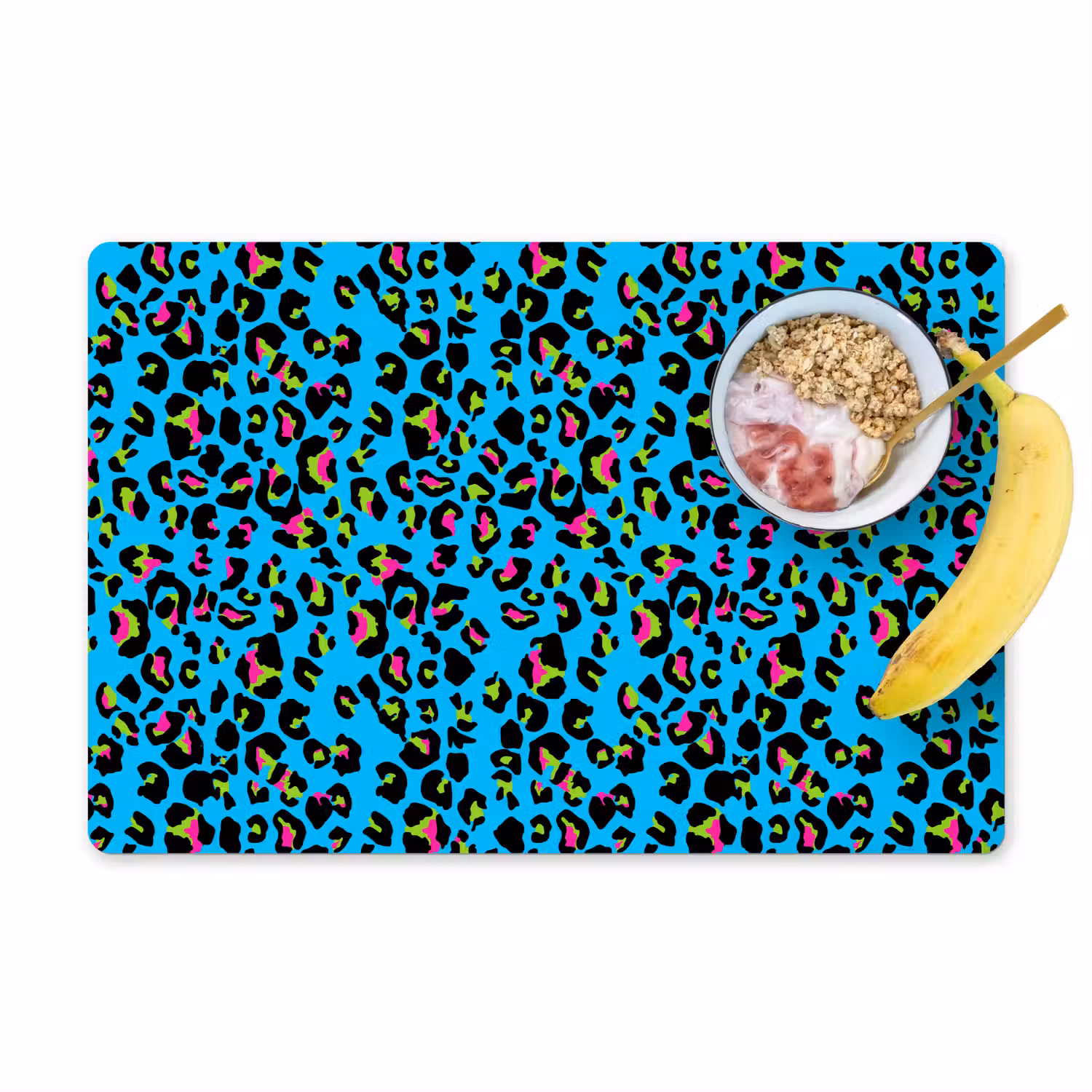 Panter - Blauw - Neon Placemat vinyl groot 368 -zzzproduct_Kitchenyeah-website