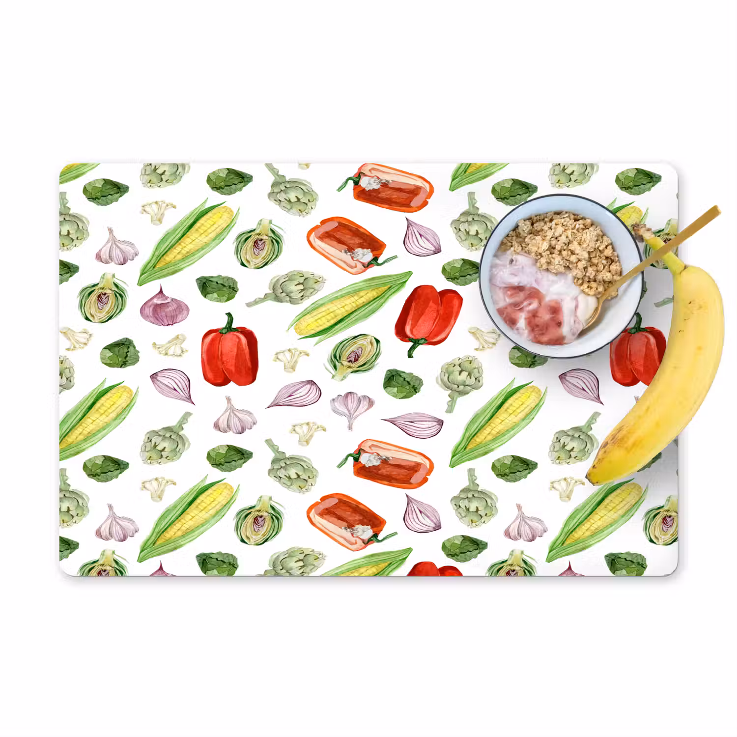 Paprika - Maïs - Patroon - Groente Placemat vinyl groot 368 -zzzproduct_Kitchenyeah-website