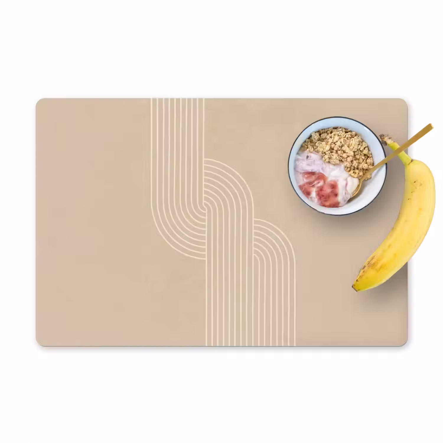 Parallelle lijnen - Lichte textuur - Beige Placemat vinyl groot -zzzproduct_Kitchenyeah-website