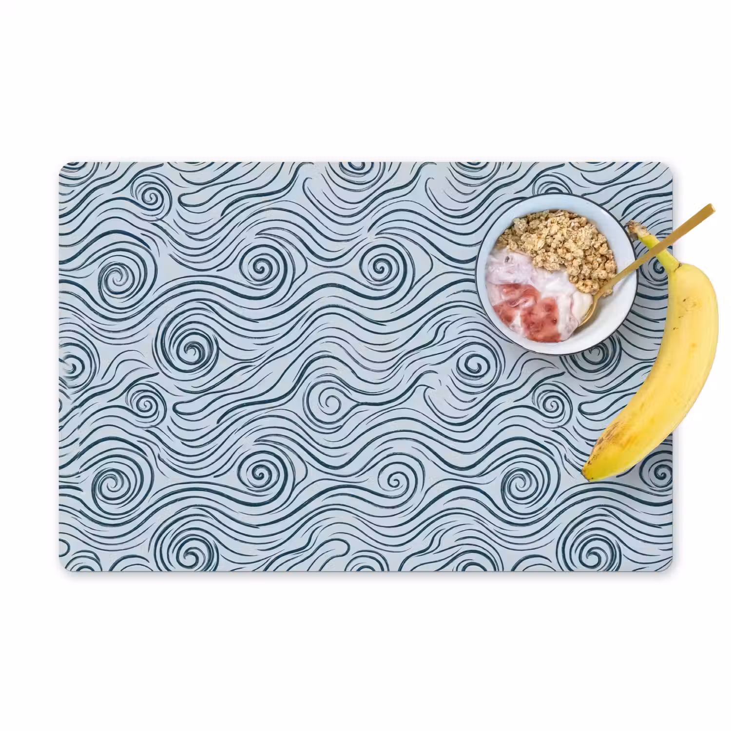 Patroon - Golven - Abstract - Modern - Blauw Placemat vinyl groot -zzzproduct_Kitchenyeah-website