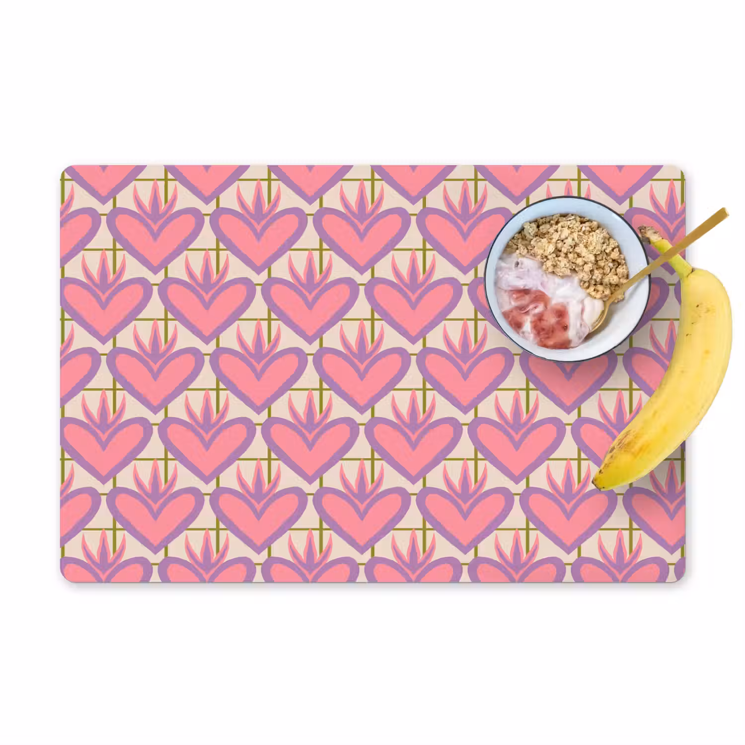 Patroon - Roze - Hartjes Placemat vinyl groot 368 -zzzproduct_Kitchenyeah-website