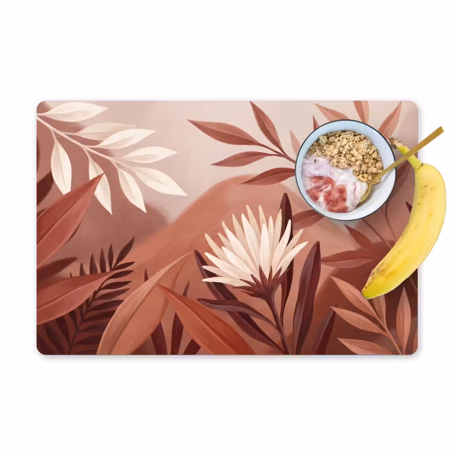 Planten - Bladeren - Botanisch - Modern - Bruin Placemat vinyl groot -zzzproduct_Kitchenyeah-website