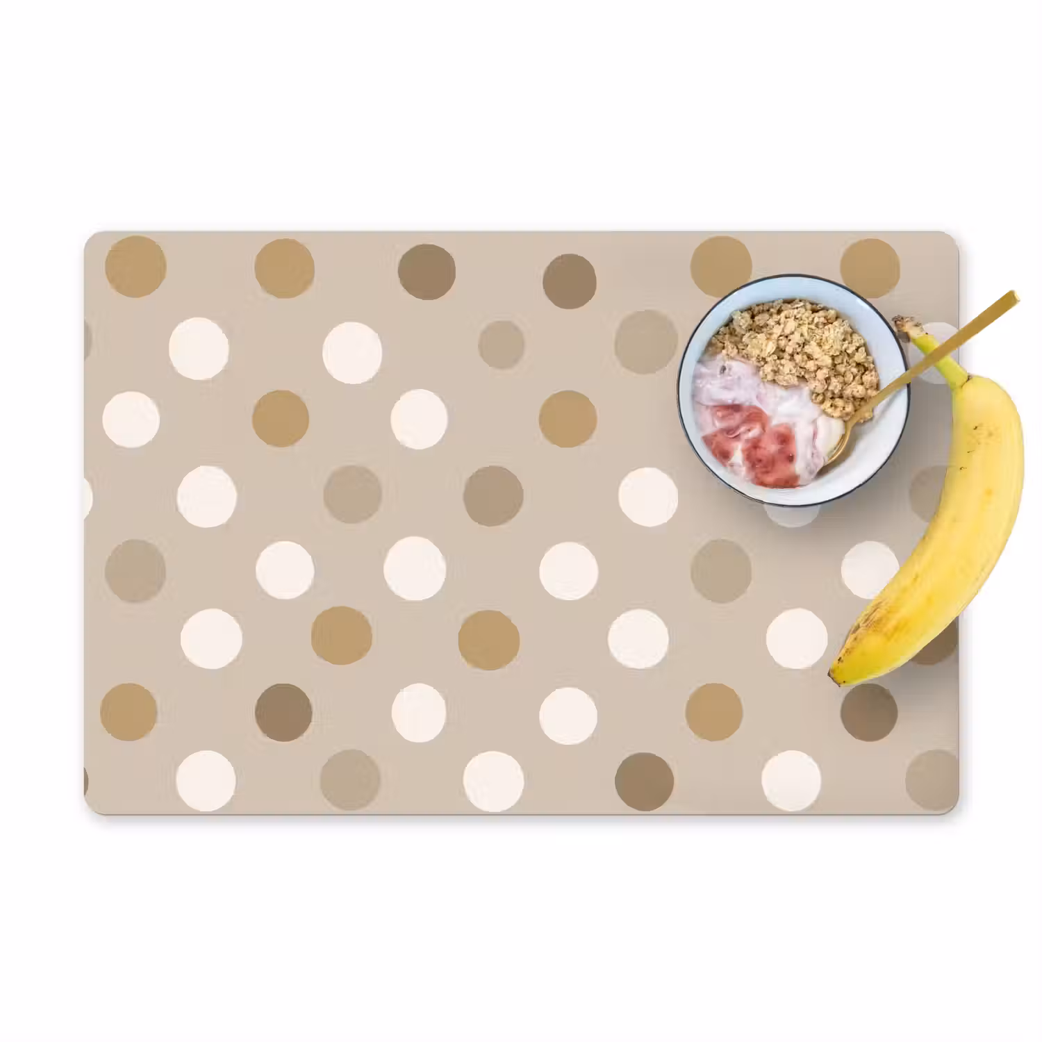 Polka - Dots - Beige Placemat vinyl groot 368 -zzzproduct_Kitchenyeah-website