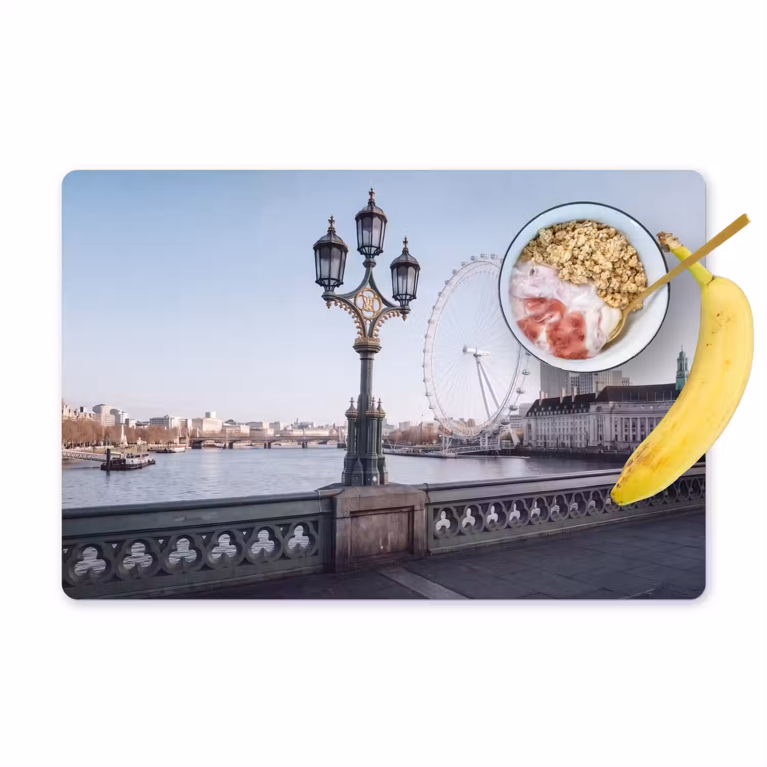 Reuzenrad - Londen - Stad - Architectuur - Brug Placemat vinyl groot -zzzproduct_Kitchenyeah-website