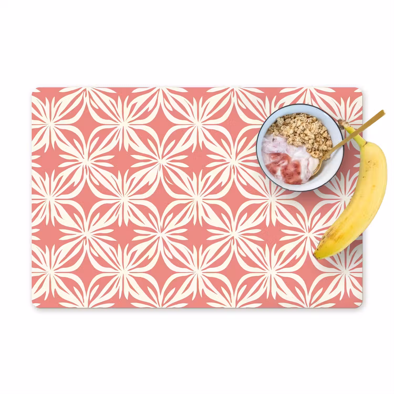 Roze - Bloemenmotief - Wit - Modern Placemat vinyl groot 368 -zzzproduct_Kitchenyeah-website
