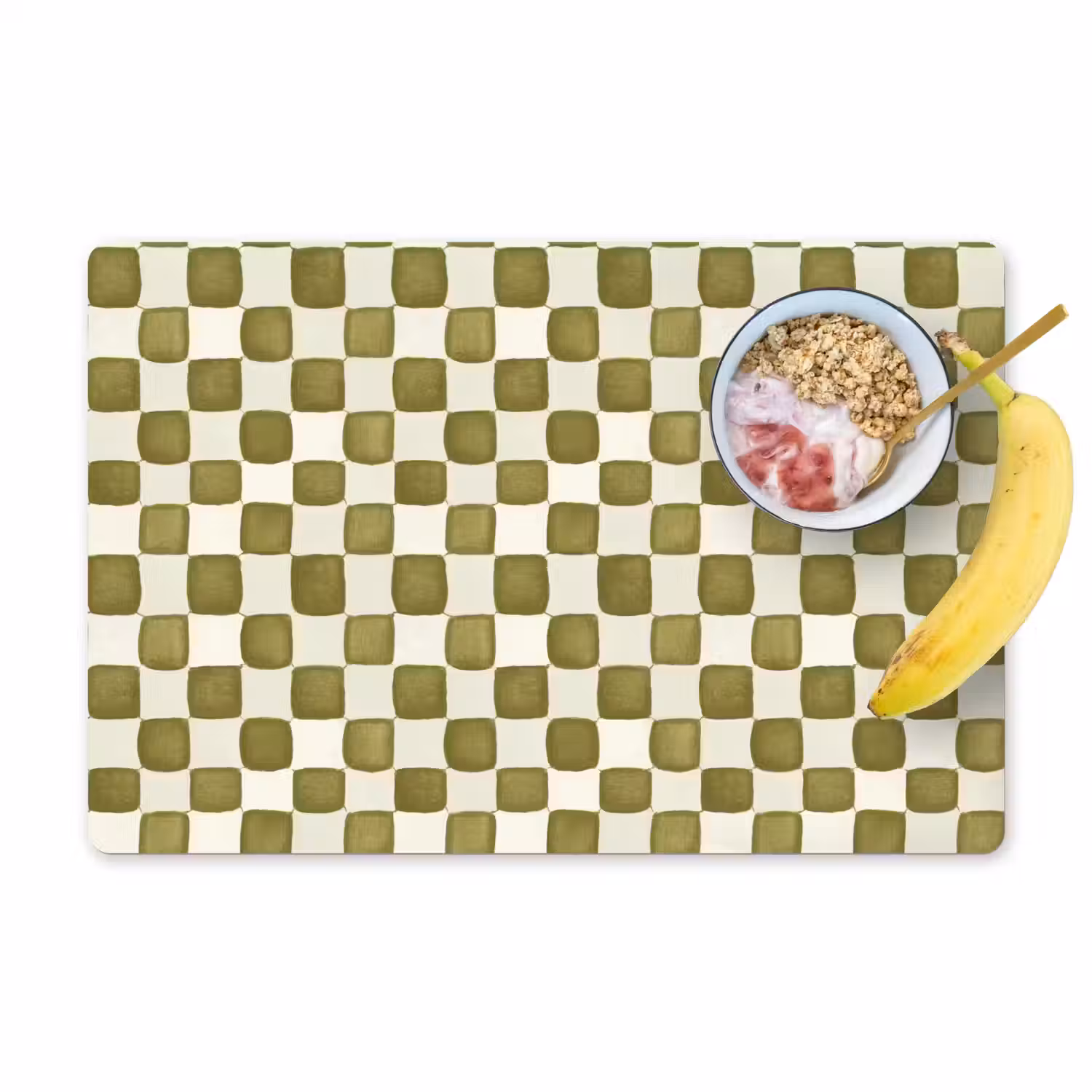 Schaak - Patroon - Groen Placemat vinyl groot 368 -zzzproduct_Kitchenyeah-website