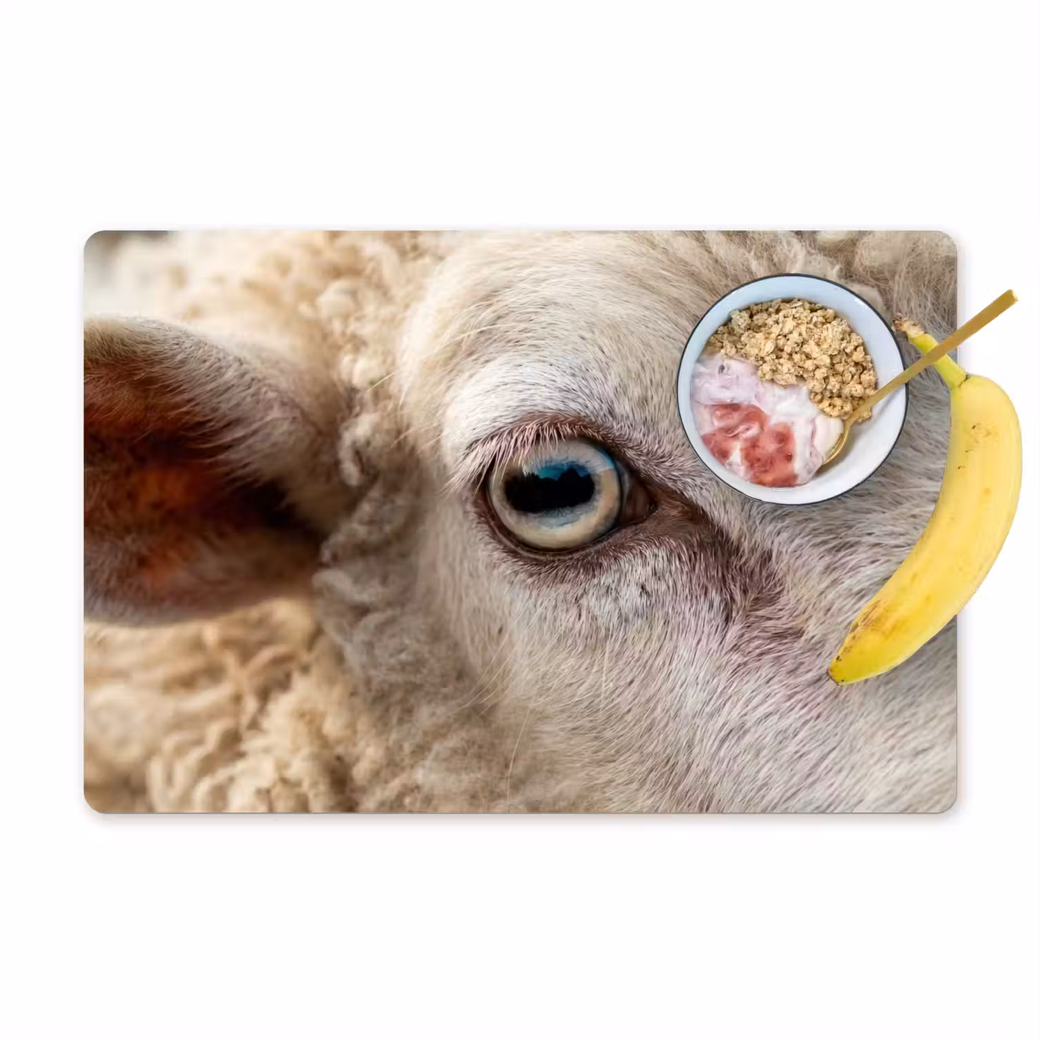 Schaap - Oog - Wit Placemat vinyl groot -zzzproduct_Kitchenyeah-website