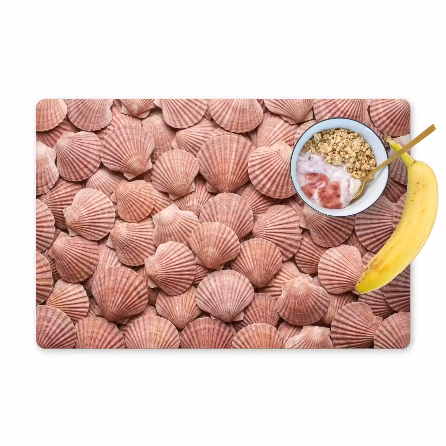 Schelpen - Patroon - Roze Placemat vinyl groot -zzzproduct_Kitchenyeah-website