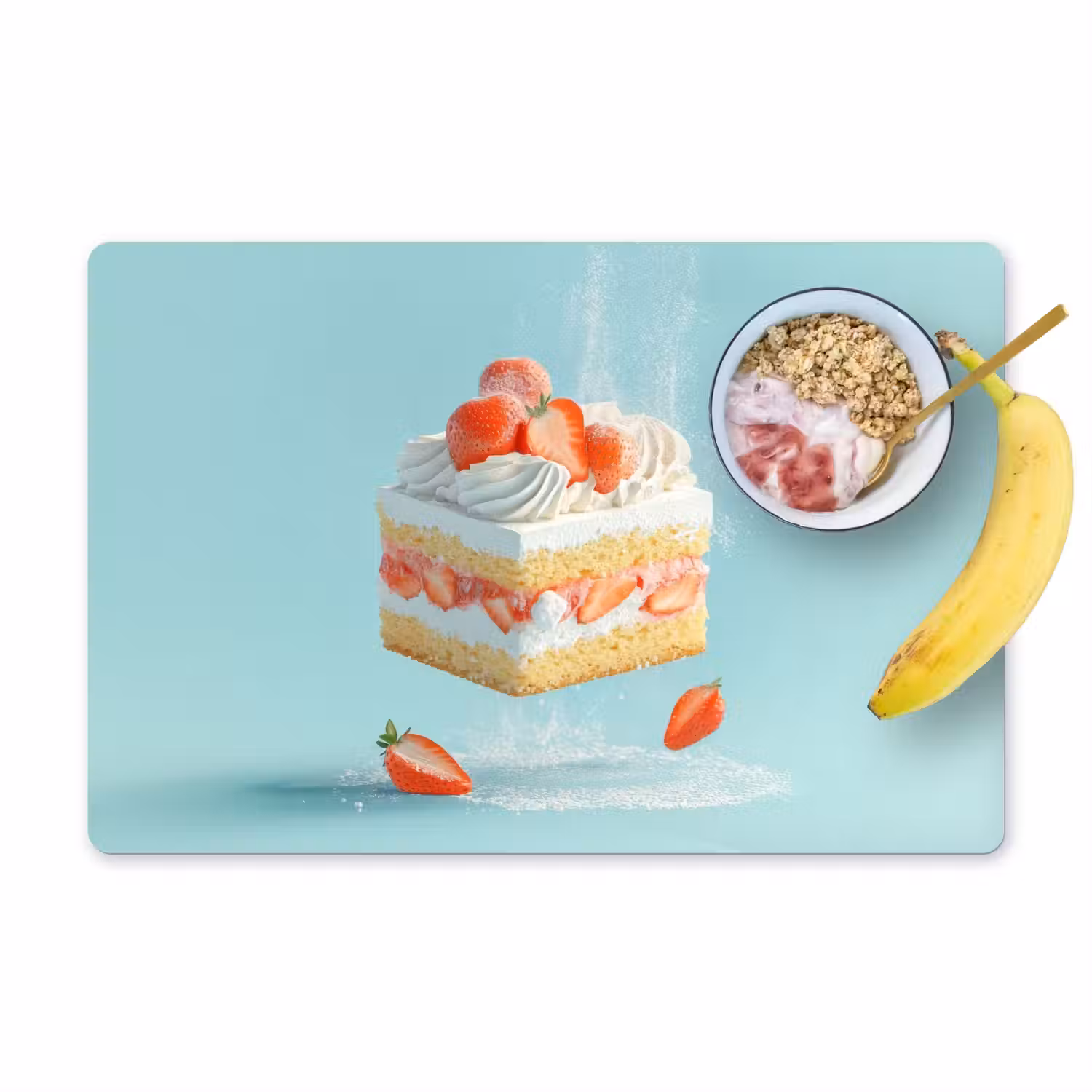 Slagroom - Taart - Blauw - Eten Placemat vinyl groot -zzzproduct_Kitchenyeah-website