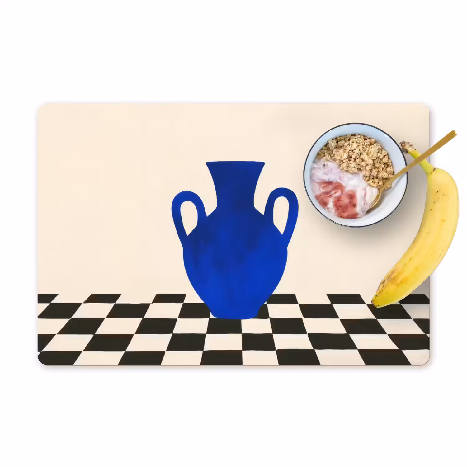 Vaas - Blauw - Geblokt - Modern Placemat vinyl groot -zzzproduct_Kitchenyeah-website