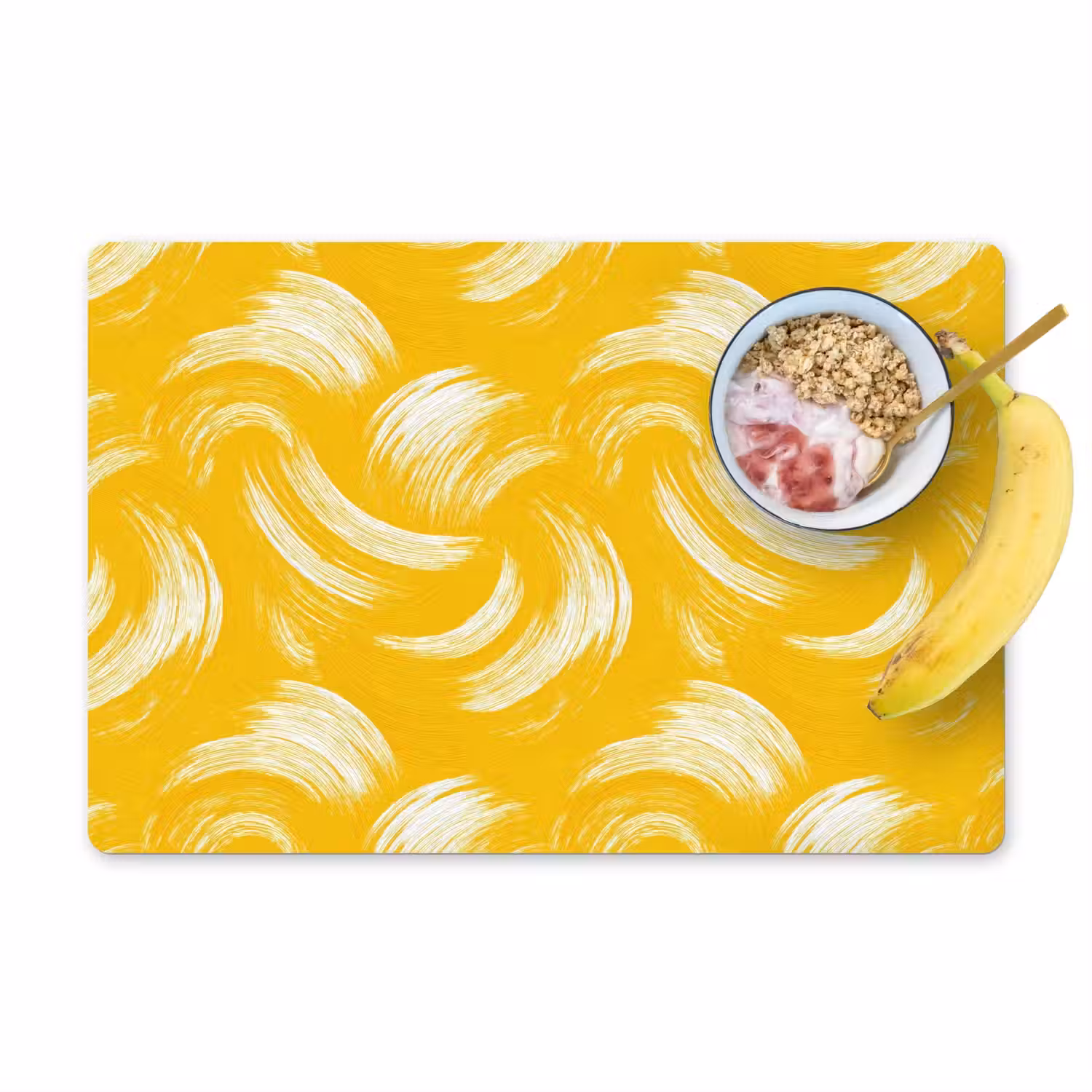Verfstreken - Abstract - Dynamisch - Geel Placemat vinyl groot 368 -zzzproduct_Kitchenyeah-website