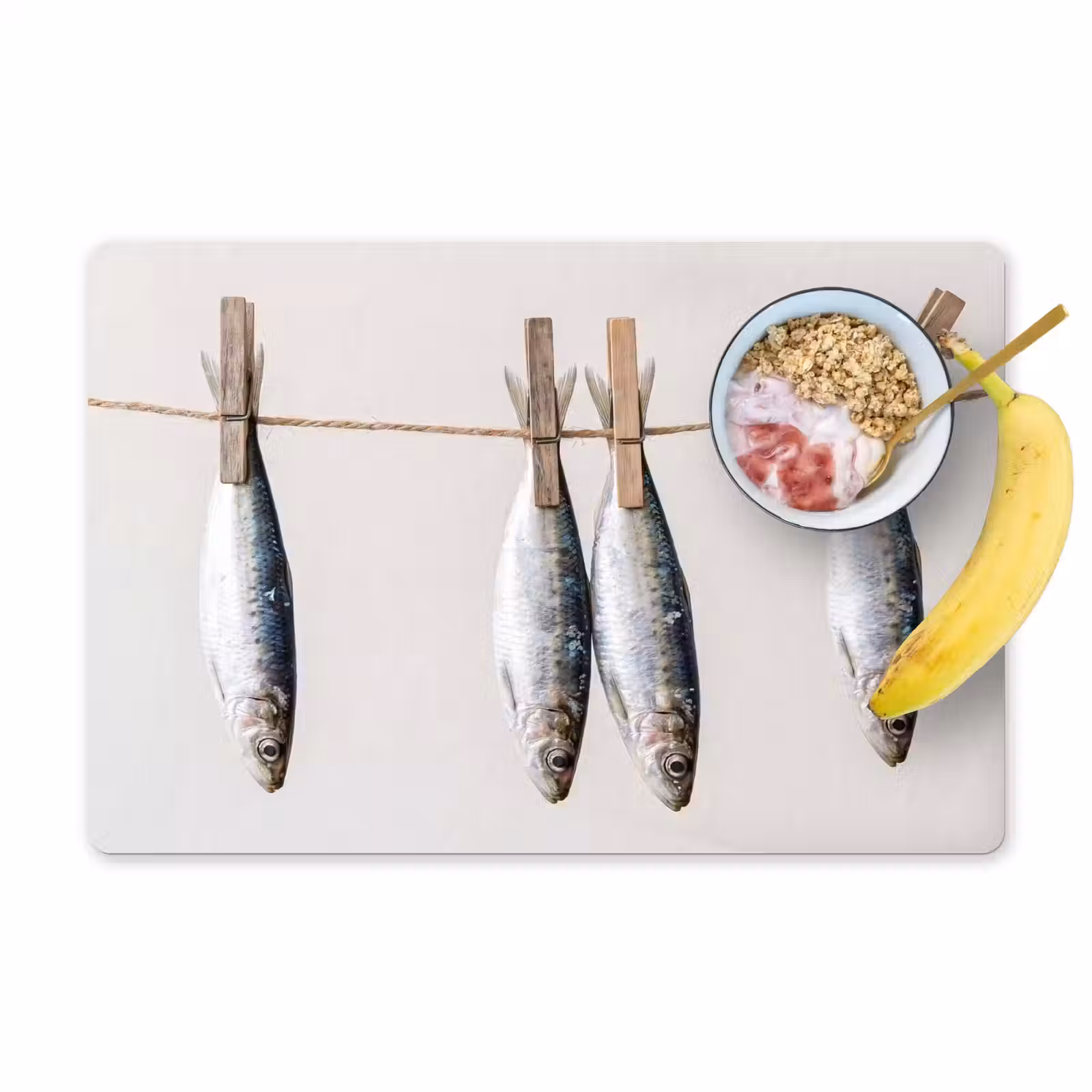 Placemat - 6 stuks - Vis - Hangend - Eten - Vis - Hangend - Eten Placemat vinyl groot