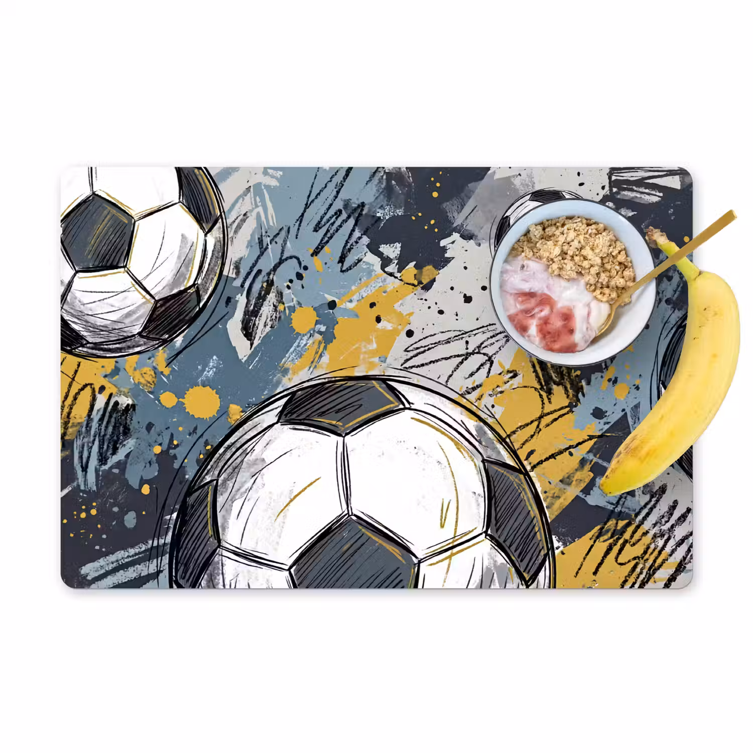 Voetbal - Abstract - Sport - Kleurrijk Placemat vinyl groot -zzzproduct_Kitchenyeah-website